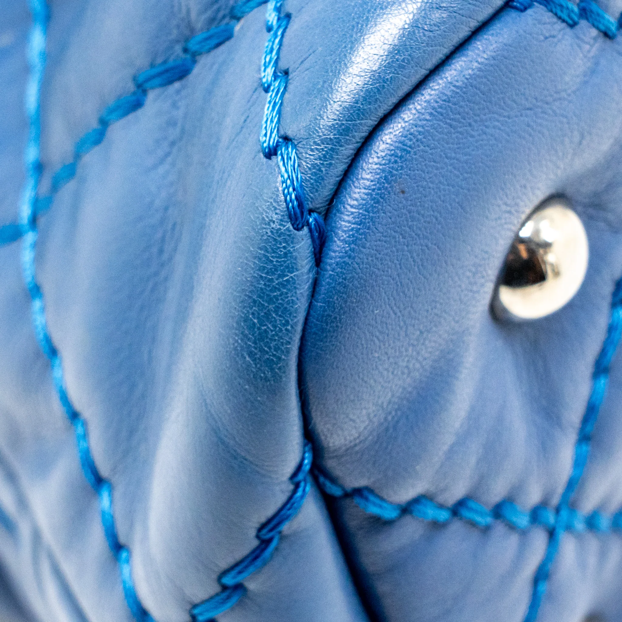 Chanel Hobo Shoulder Bag calfskin Blue SHW - Image 9
