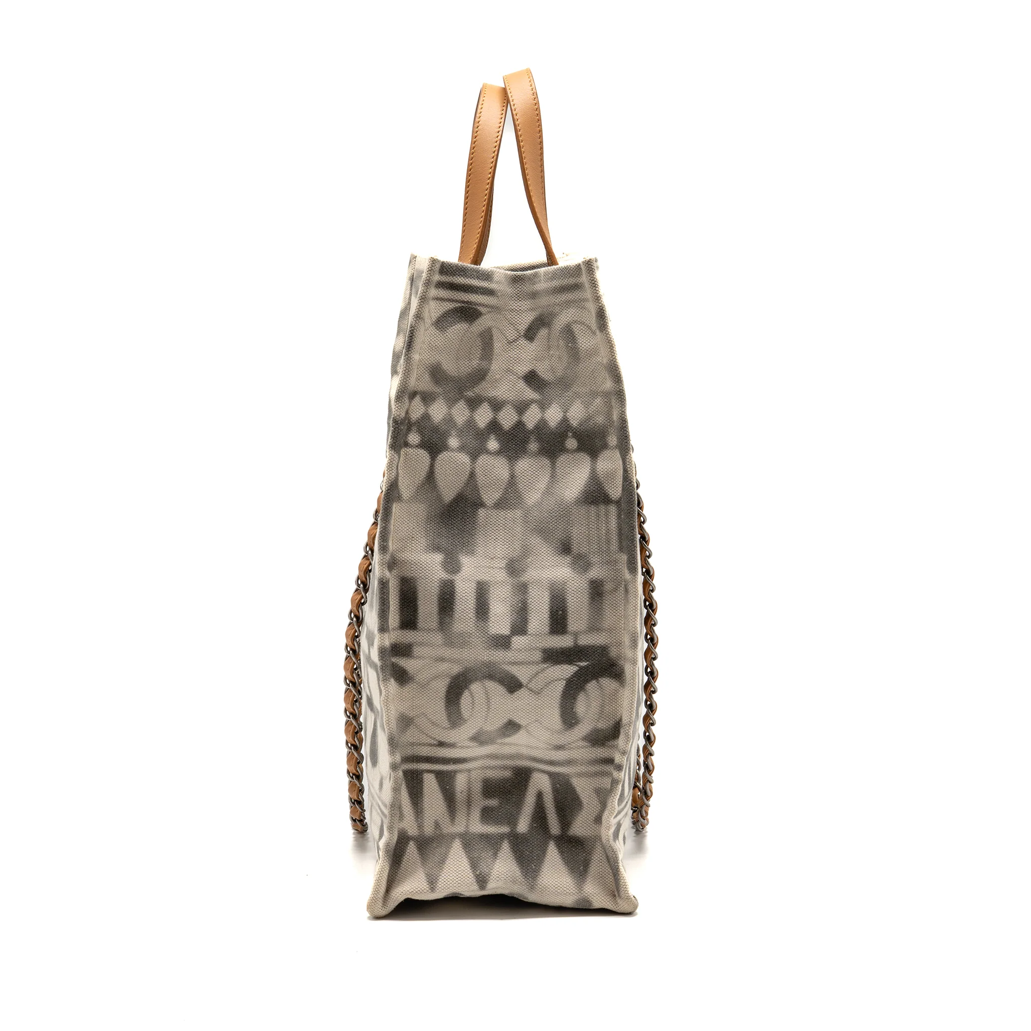 Chanel Iliad Shopping tote bag printed canvas/leather Multicoloured SHW - Image 3