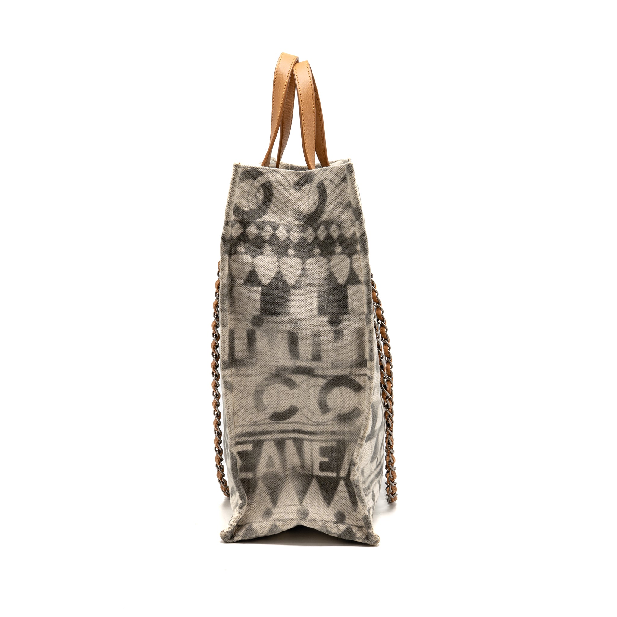 Chanel Iliad Shopping tote bag printed canvas/leather Multicoloured SHW - Image 4