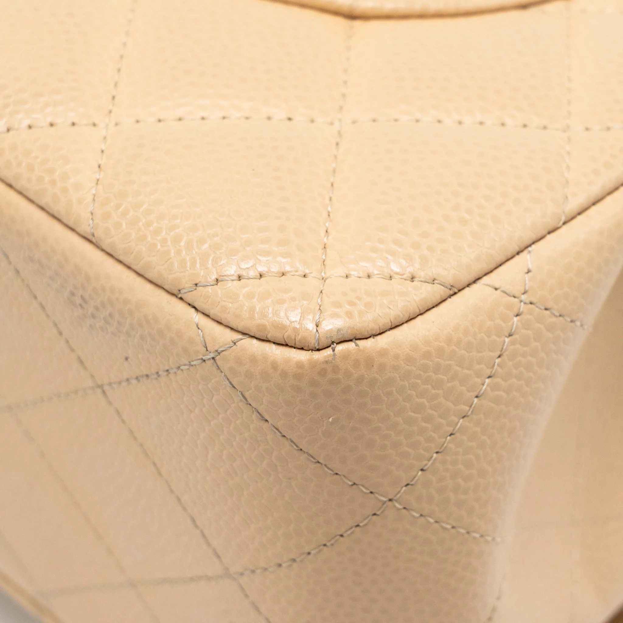 Chanel jumbo classic double flap bag caviar beige GHW (microchip) - Image 11