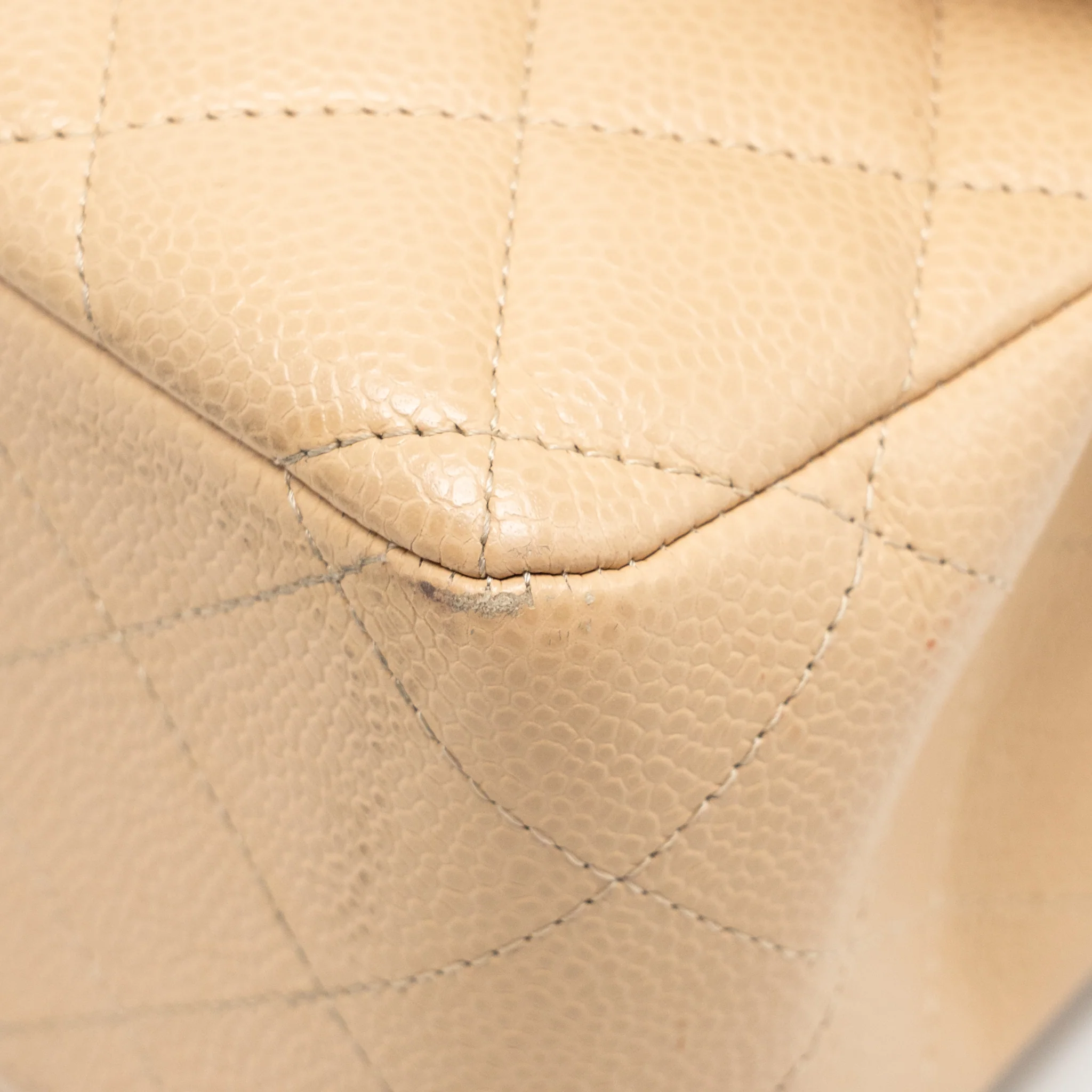 Chanel jumbo classic double flap bag caviar beige GHW (microchip) - Image 9