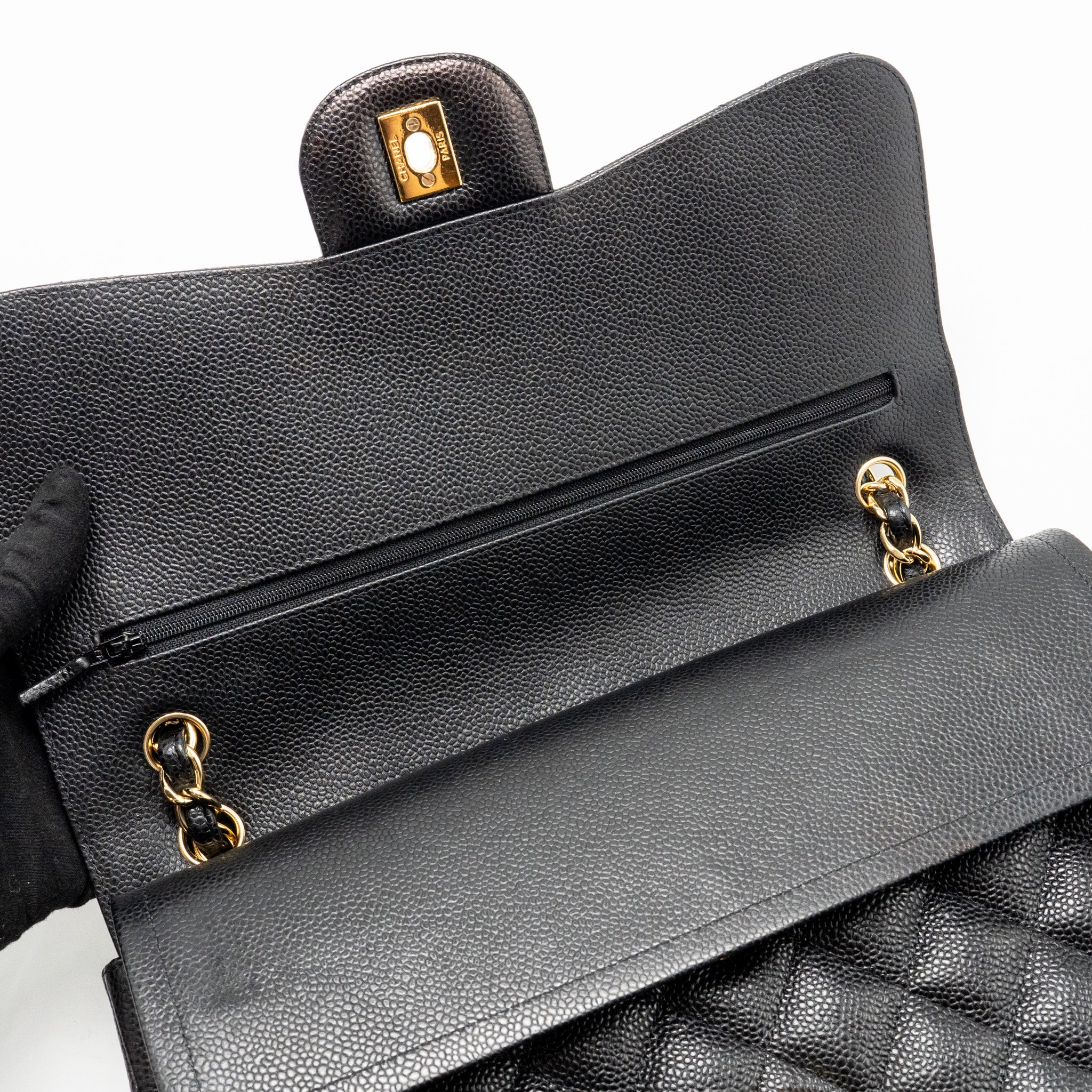 Chanel Jumbo Classic Double Flap Bag Caviar Black GHW - Image 14