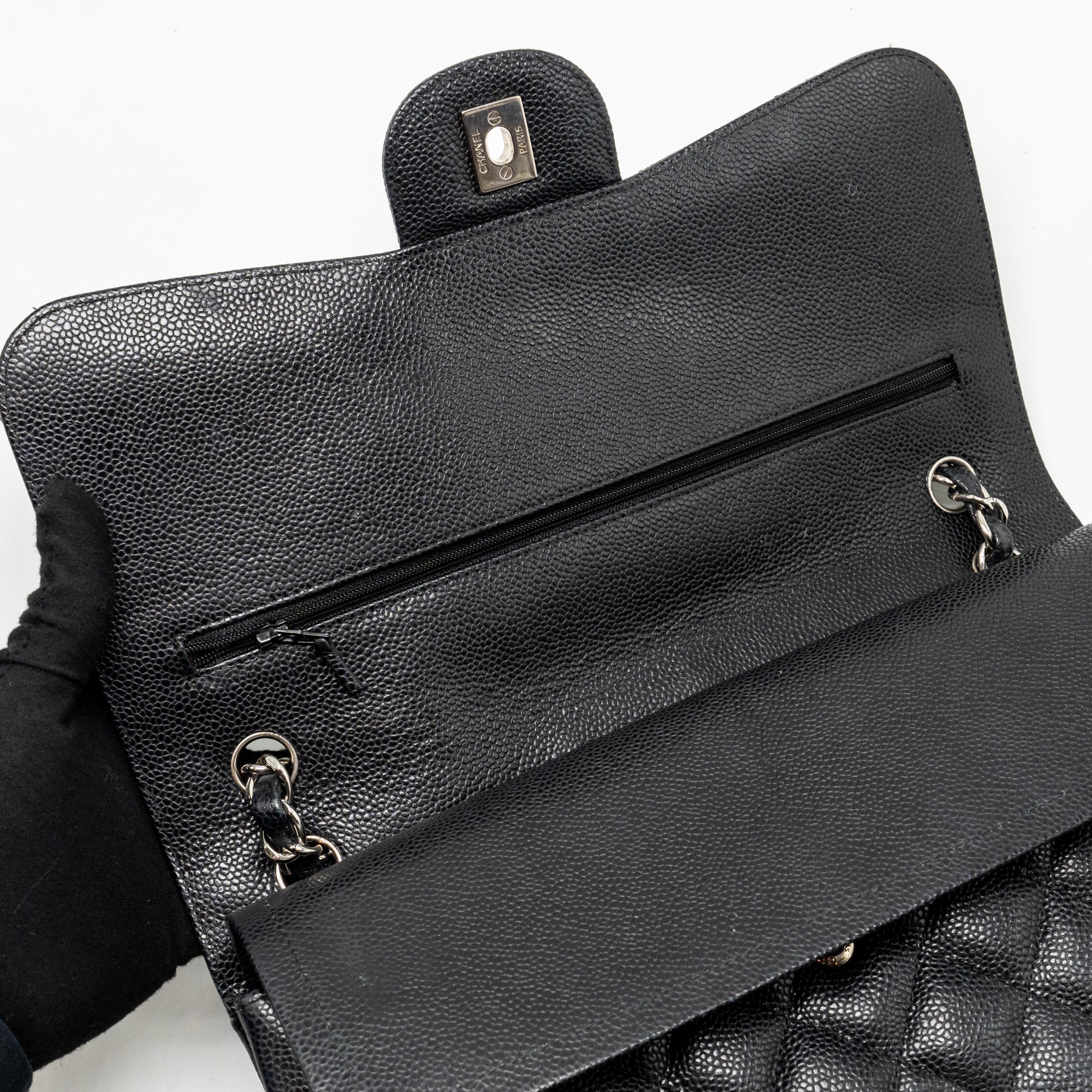 Chanel jumbo classic Double flap bag caviar black SHW - Image 14