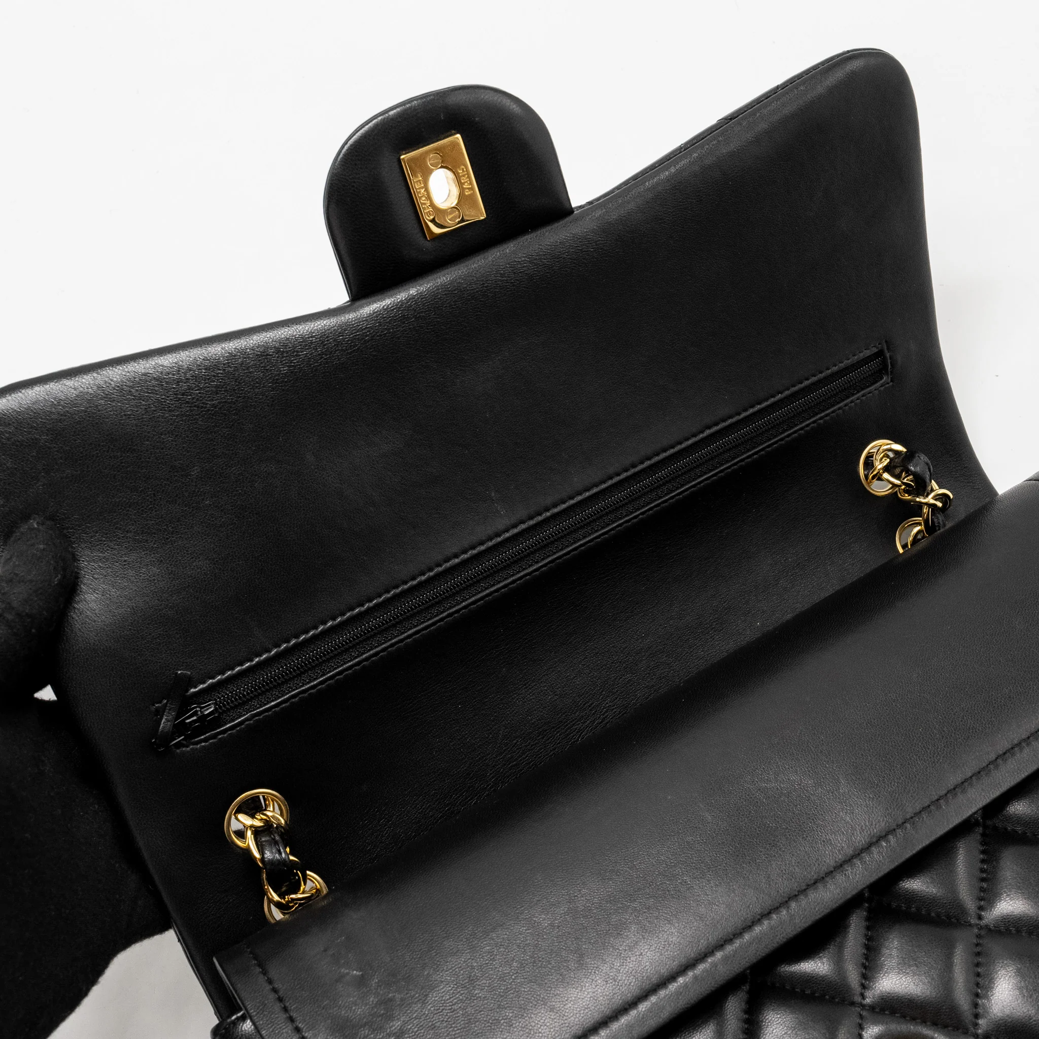 Chanel Jumbo Classic Double Flap Bag Lambskin BLACK GHW - Image 13