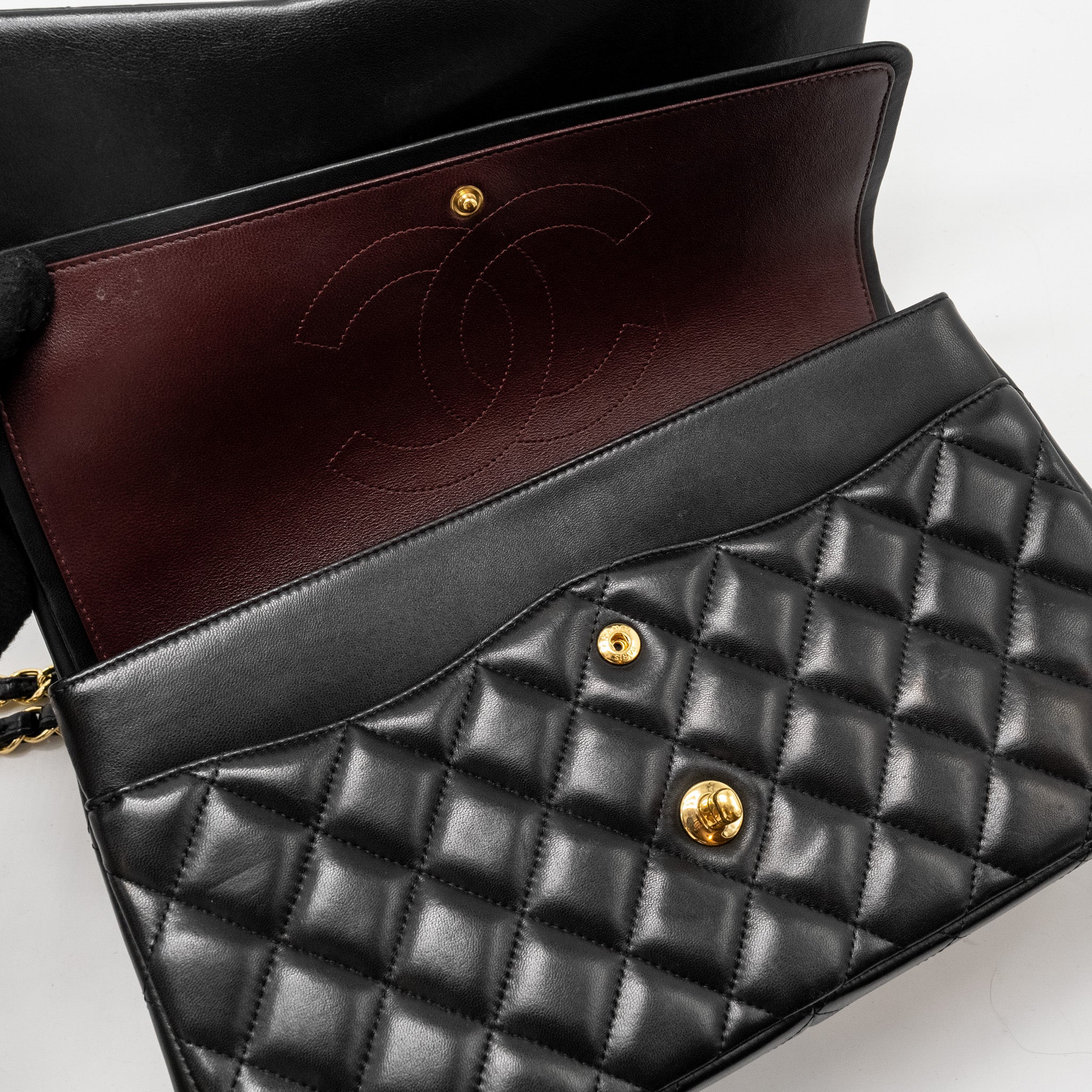 Chanel Jumbo Classic Double Flap Bag Lambskin BLACK GHW - Image 14