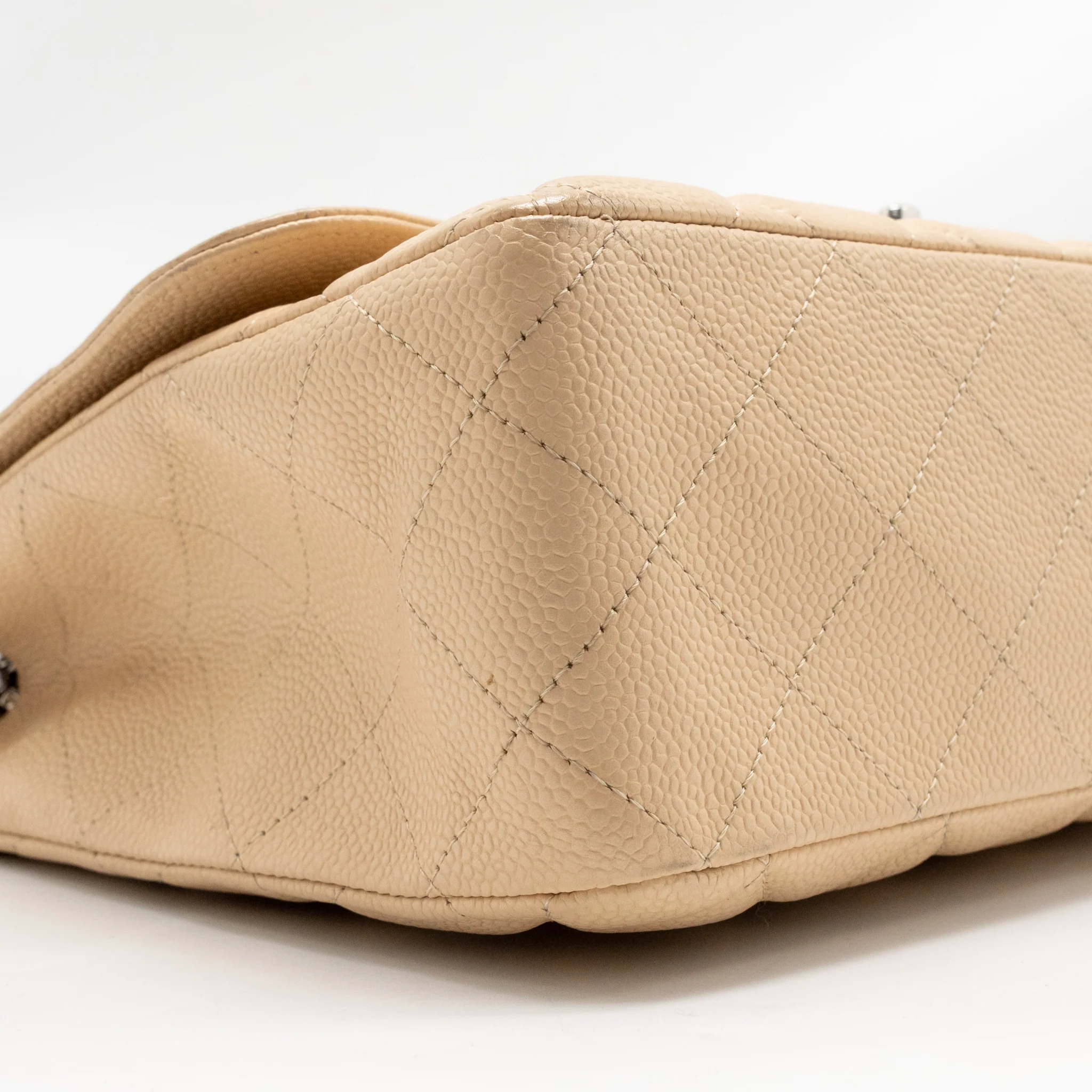 Chanel Jumbo Classic Single Flap Bag Caviar Beige SHW - Image 7