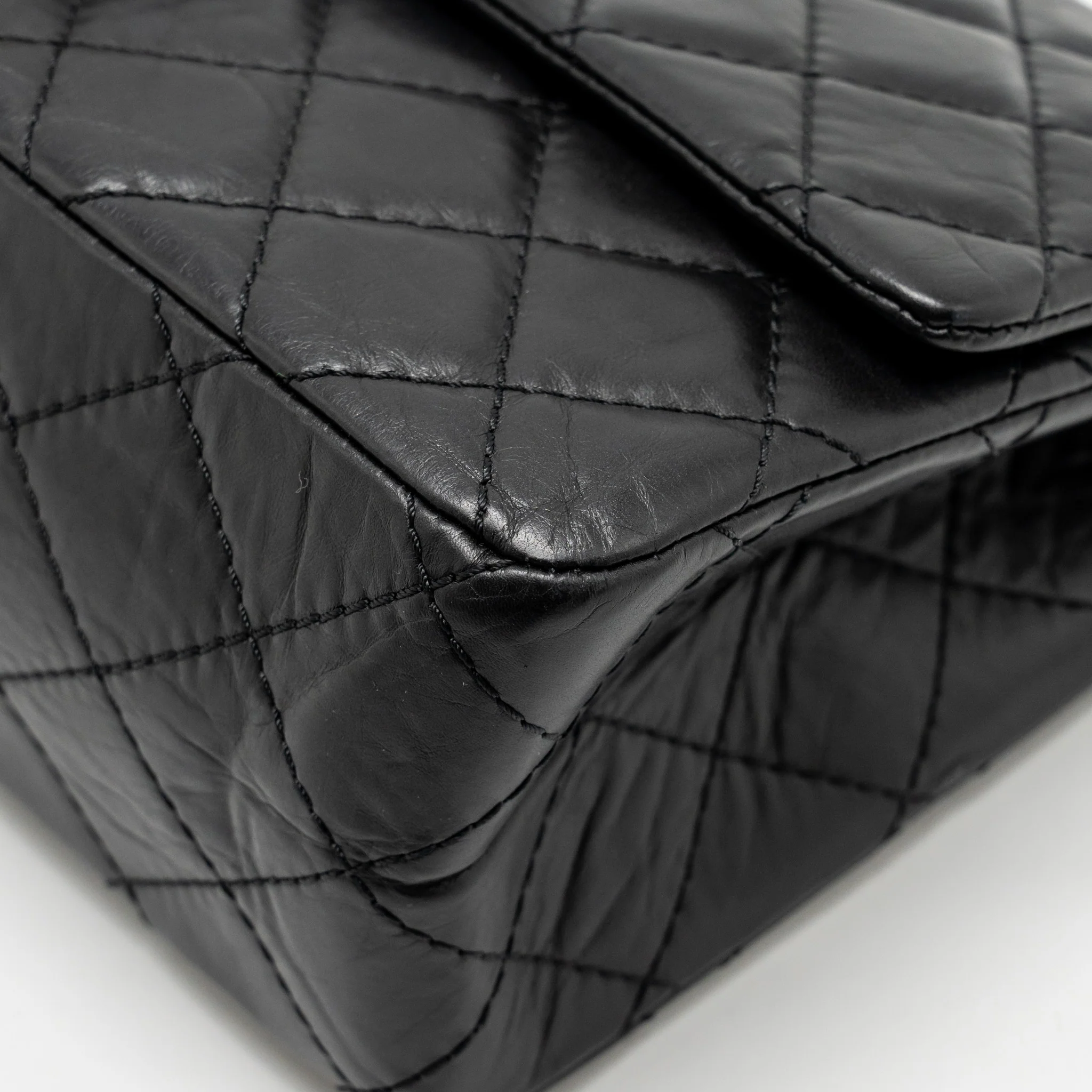 CHANEL Large 2.55 226 Reissue Double Flap Bag Aged Calfskin Black GHW - Image 8