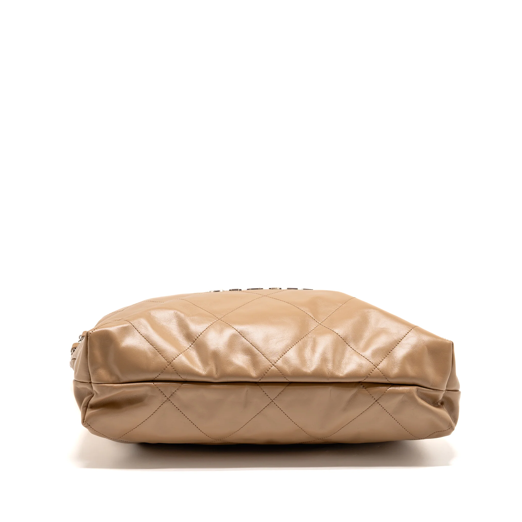 Chanel Large 22 Bag Shiny Calfskin Dark Beige SHW (microchip) - Image 5