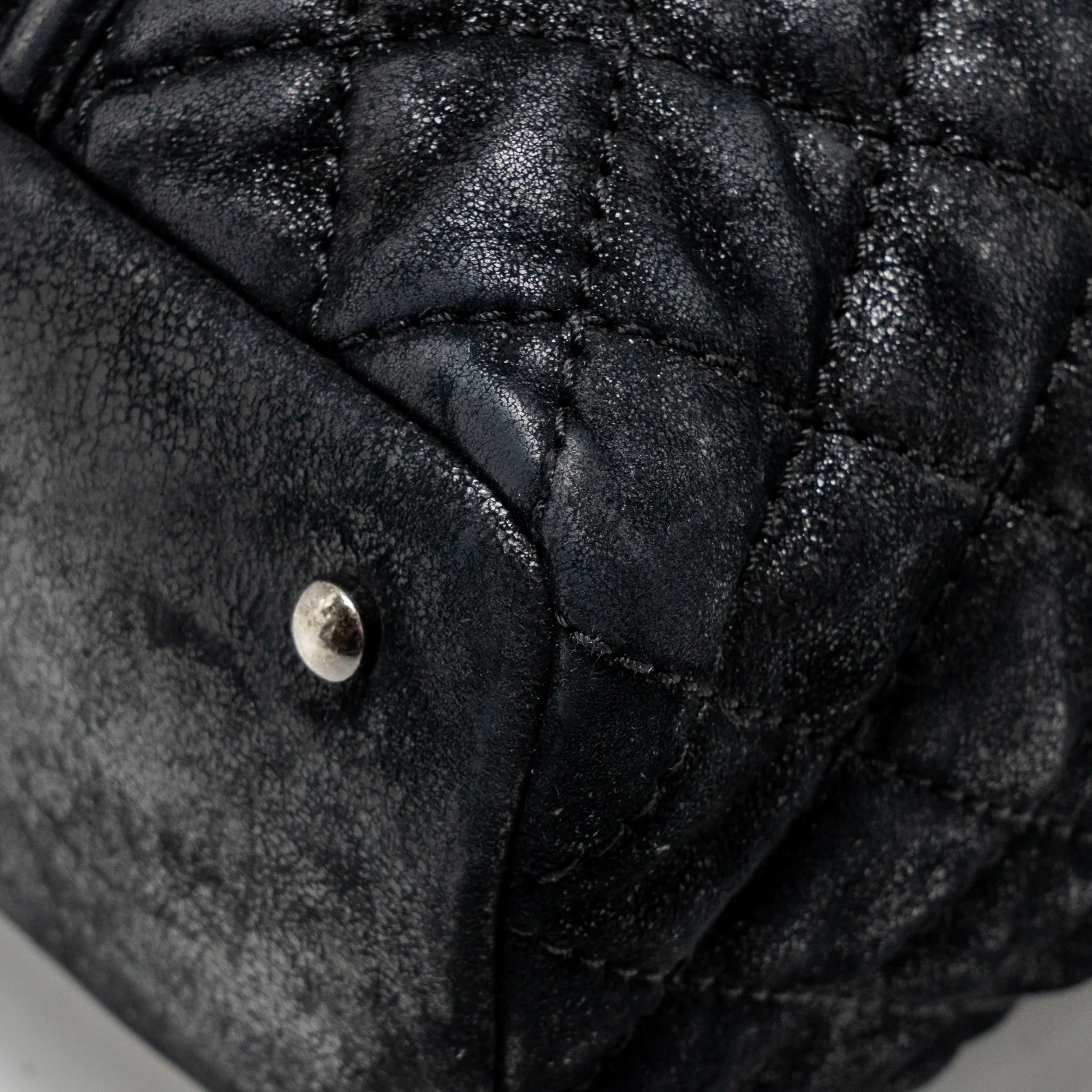 Chanel Large Boy Shopping Tote Bag Calfskin Iridescent Navy SHW - Image 11