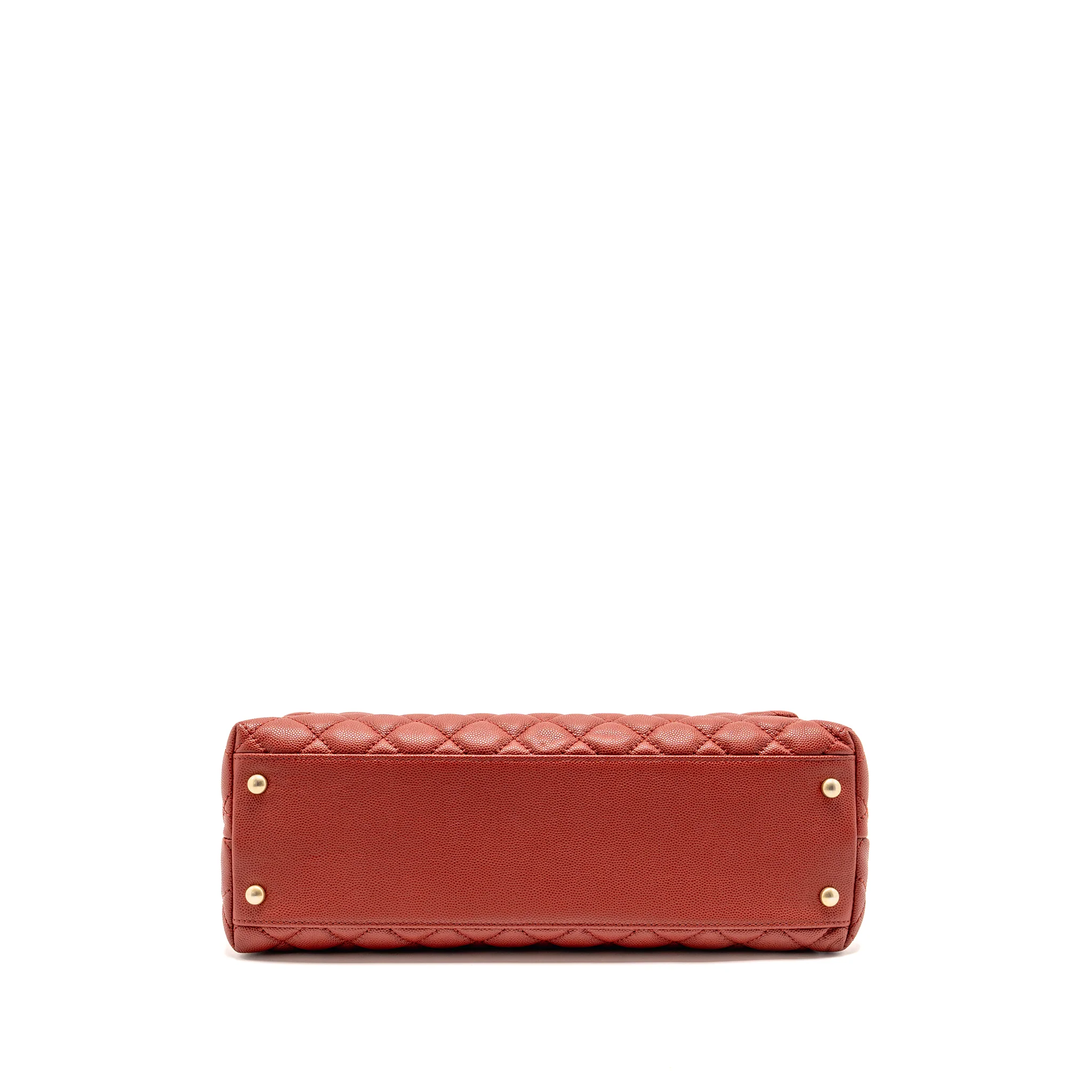 Chanel Large Coco Handle with Lizard Handle Caviar Red GHW - Image 5