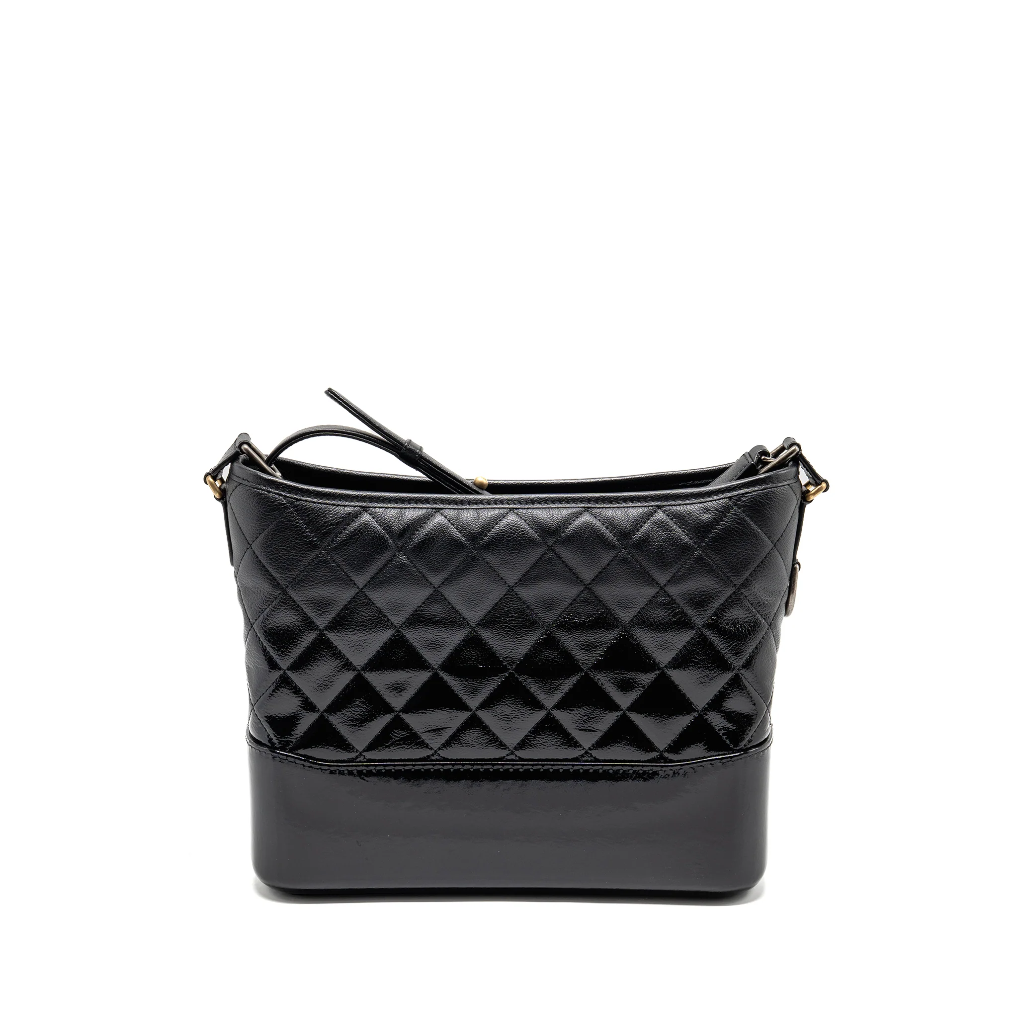 Chanel Large Gabrielle Hobo Bag Calfskin / Patent Black Multicolor Hardware - Image 2
