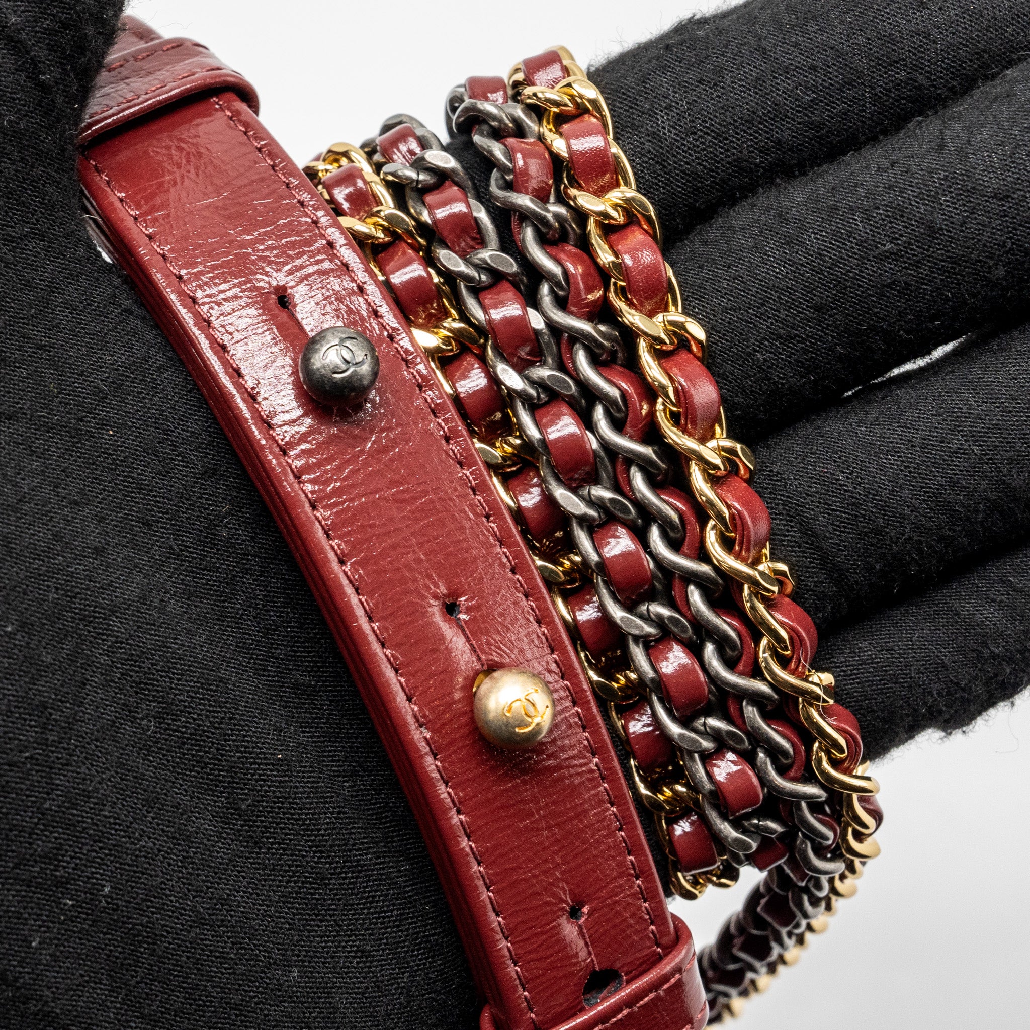 Chanel Gabrielle hobo bag tweed/ calfskin red/multicolour multicolour hardware - Image 12