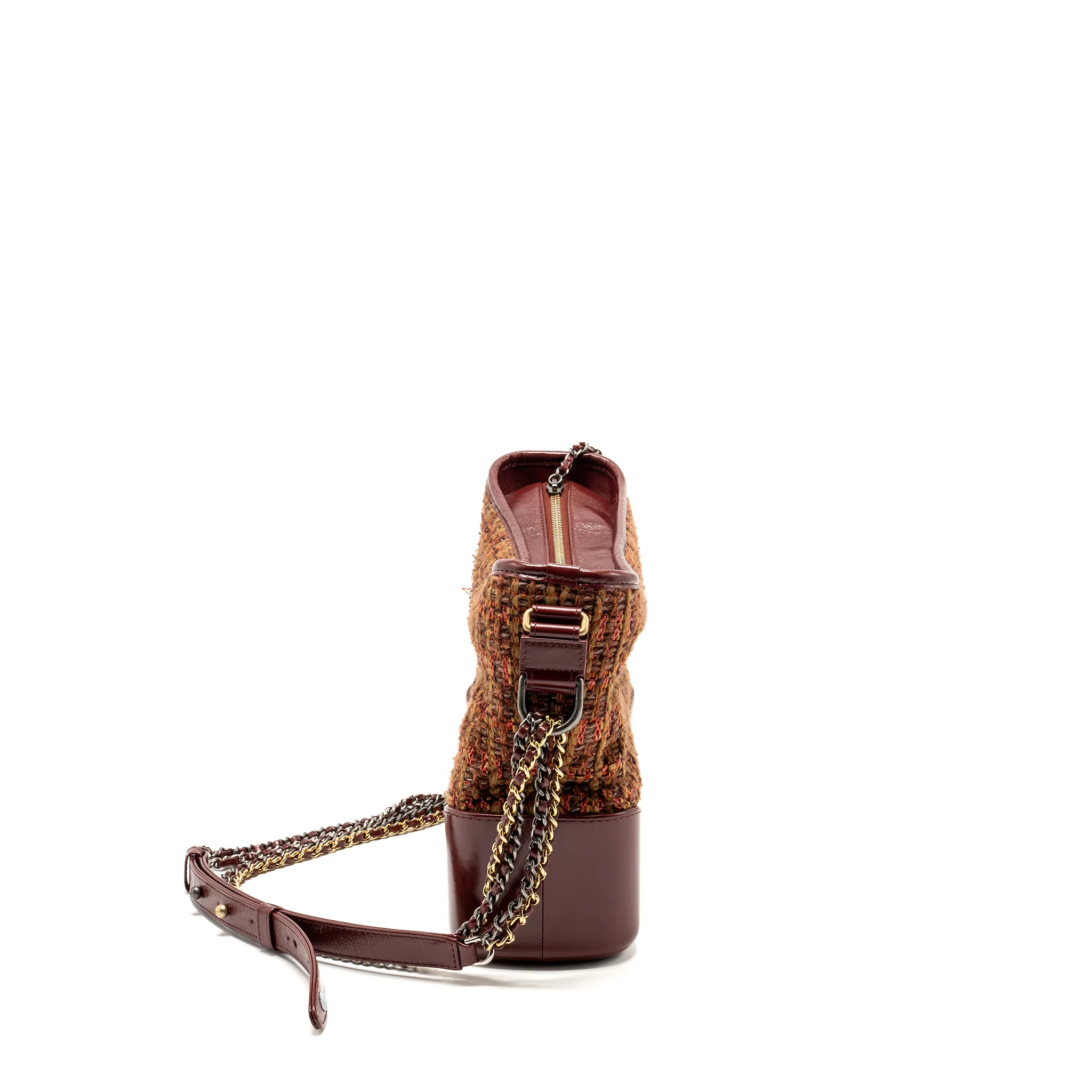 Chanel Gabrielle hobo bag tweed/ calfskin red/multicolour multicolour hardware - Image 3