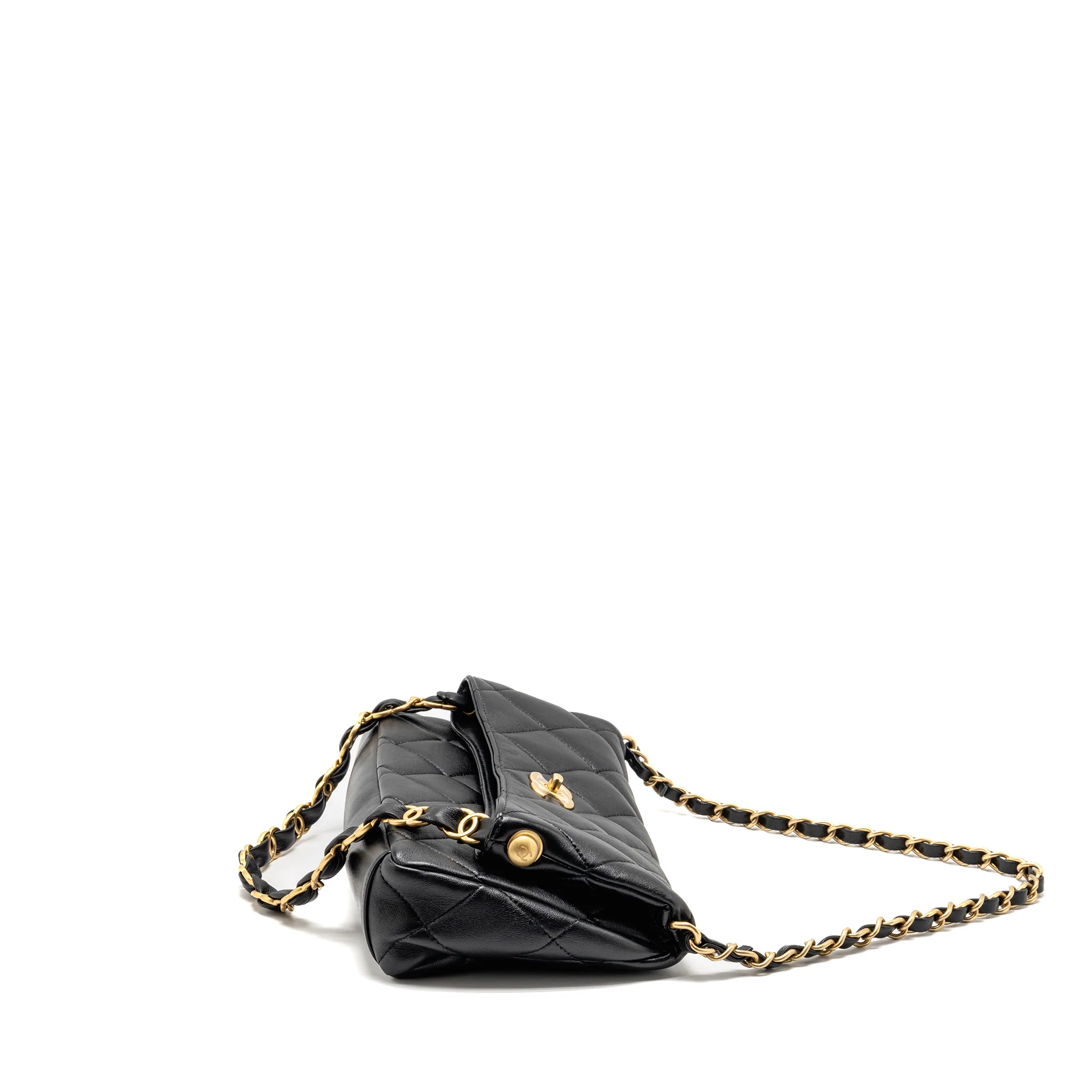 Chanel Large Hobo Bag Lambskin Black GHW (Microchip) - Image 8