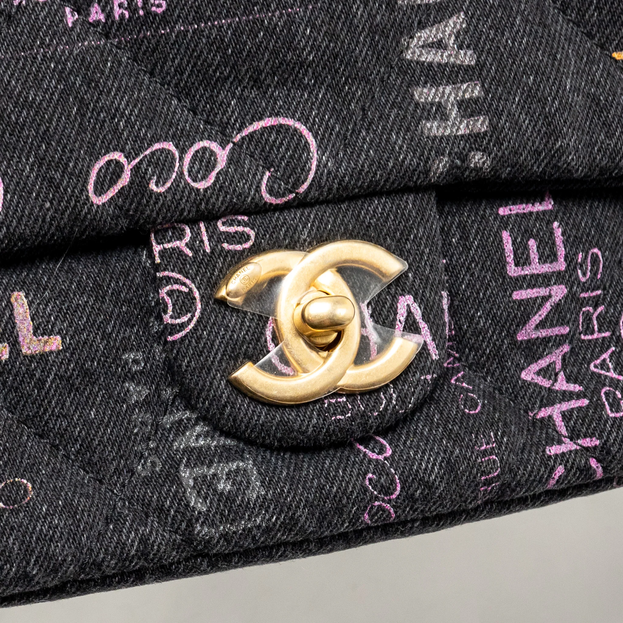 Chanel Large Mood Flap Bag Denim Black/Multicolour GHW (Microchip) - Image 13