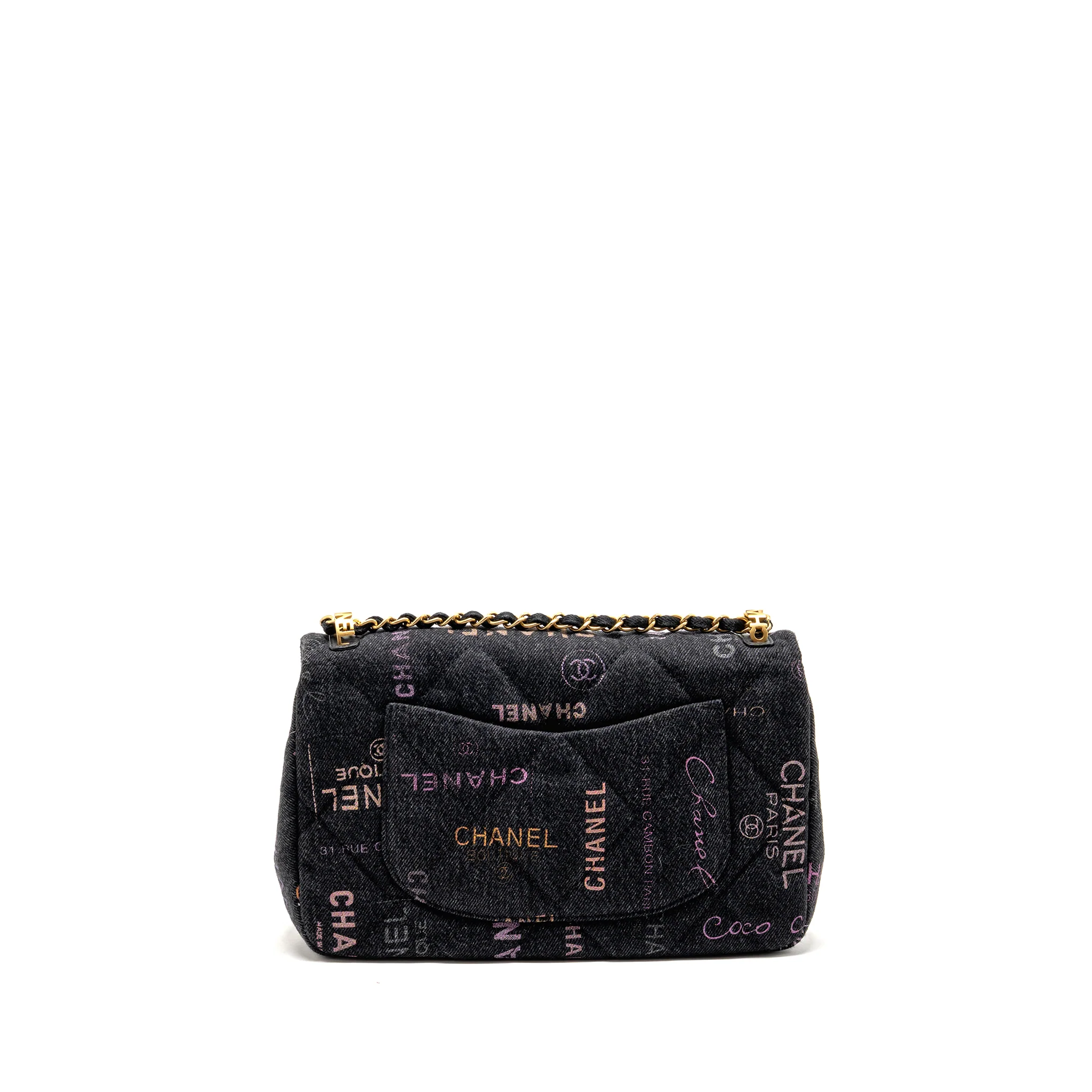 Chanel Large Mood Flap Bag Denim Black/Multicolour GHW (Microchip) - Image 2
