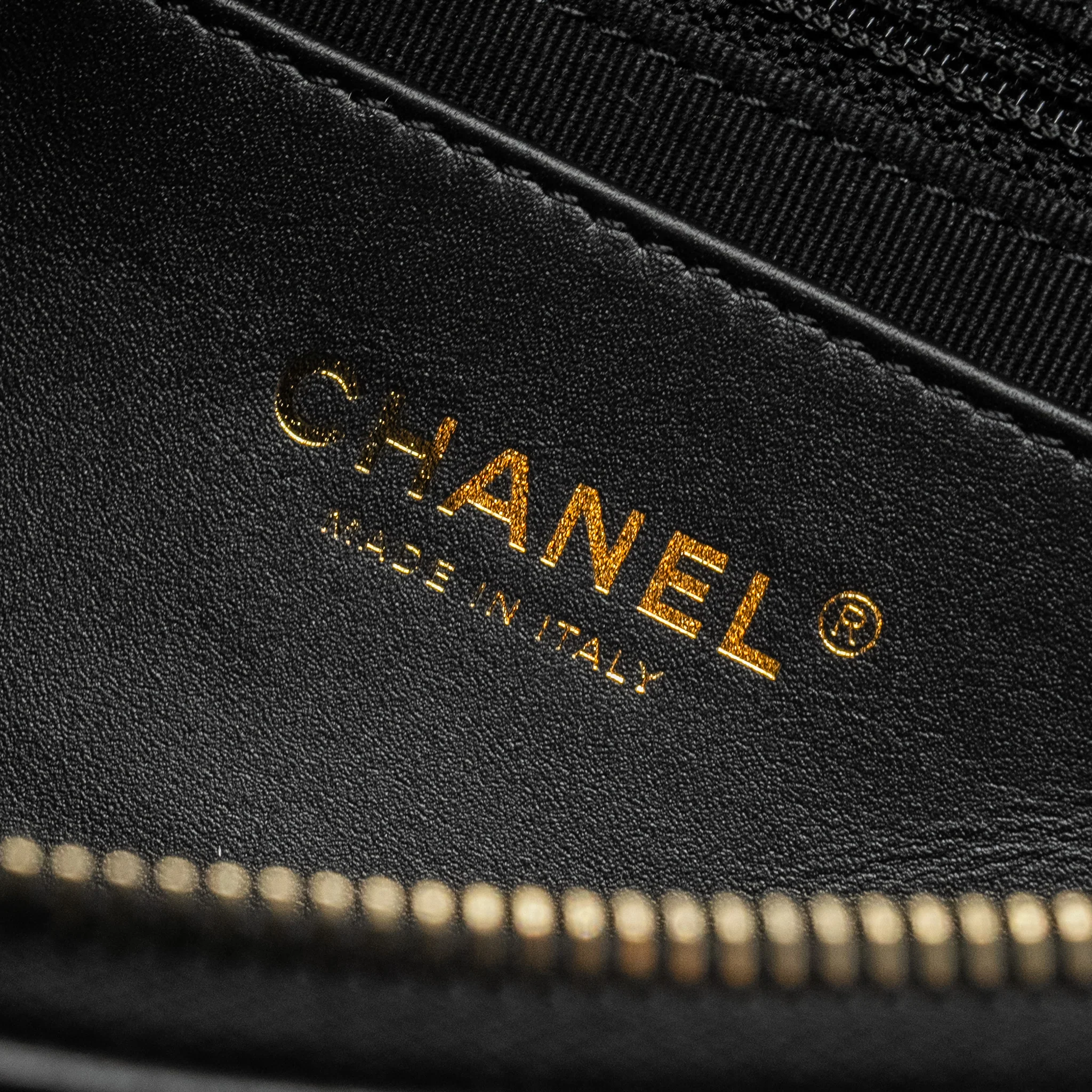 Chanel Letter Logo Detailed Waist Bag Lambskin Black GHW (Microchip) - Image 12