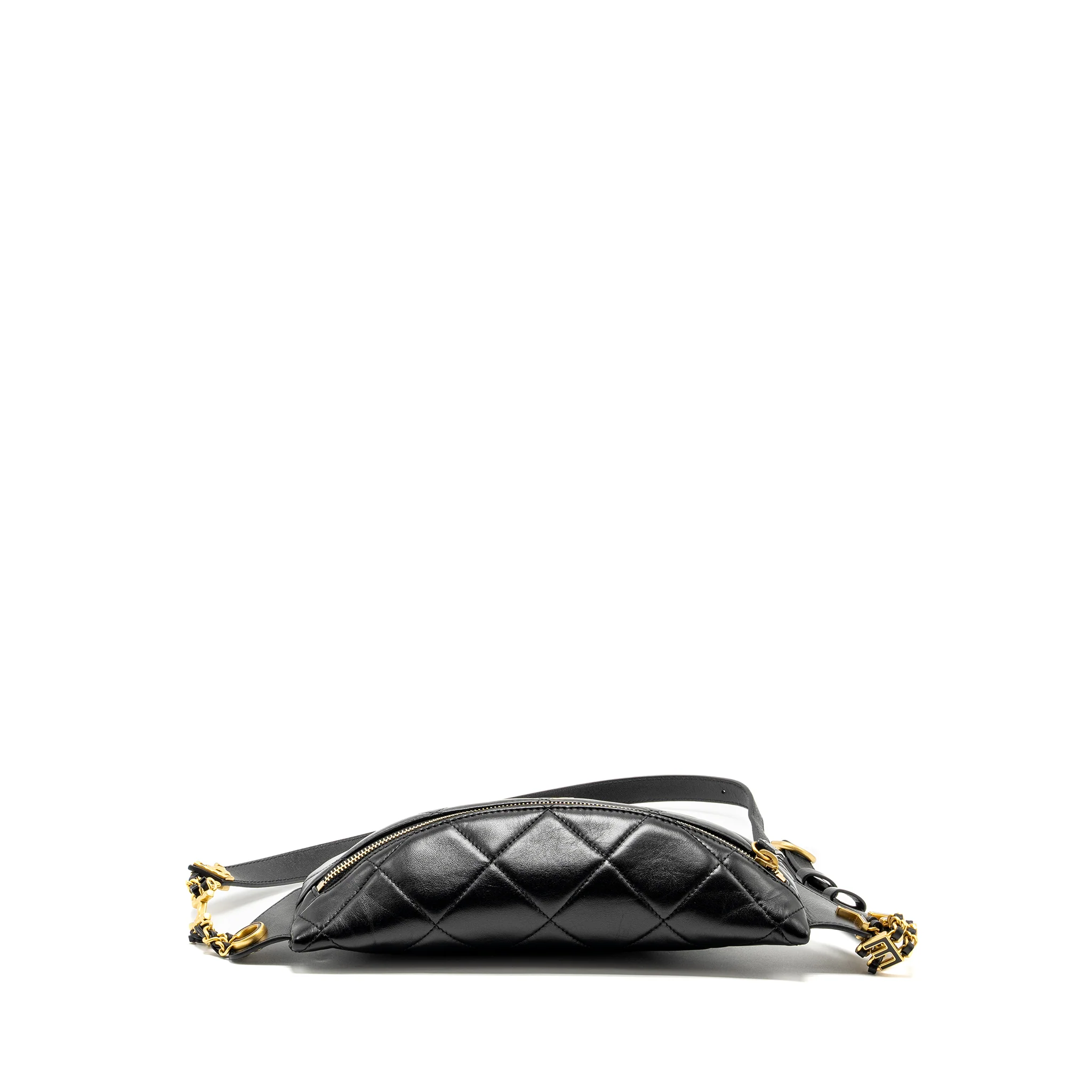 Chanel Letter Logo Detailed Waist Bag Lambskin Black GHW (Microchip) - Image 5