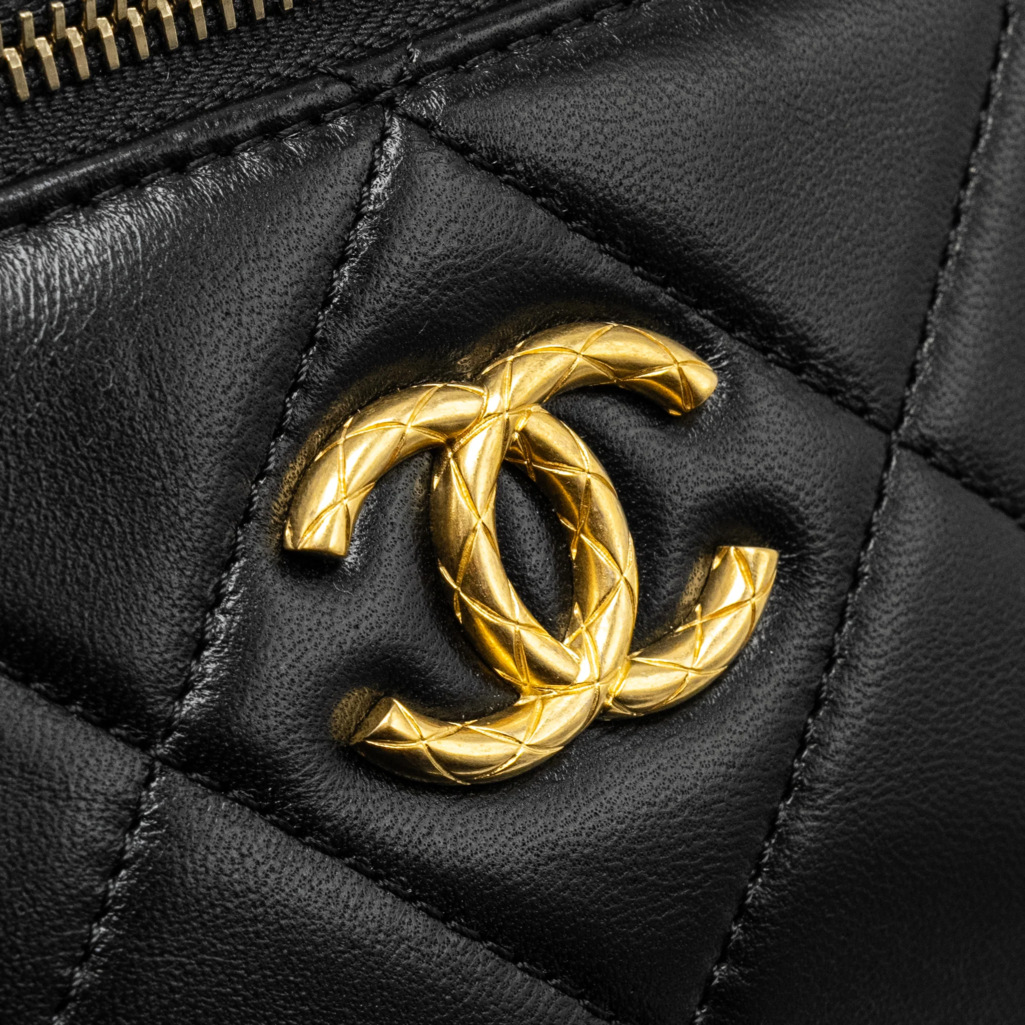 Chanel Letter Logo Detailed Waist Bag Lambskin Black GHW (Microchip) - Image 8
