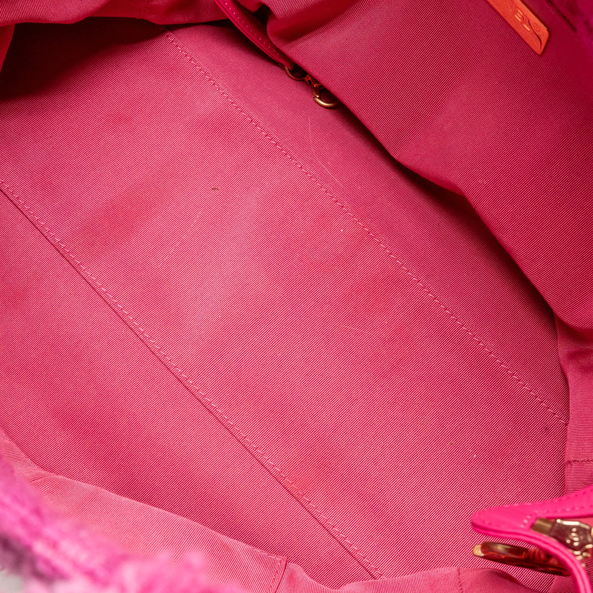 Chanel Letter Logo Zipped Shopping Bag Tweed Pink GHW - Image 15