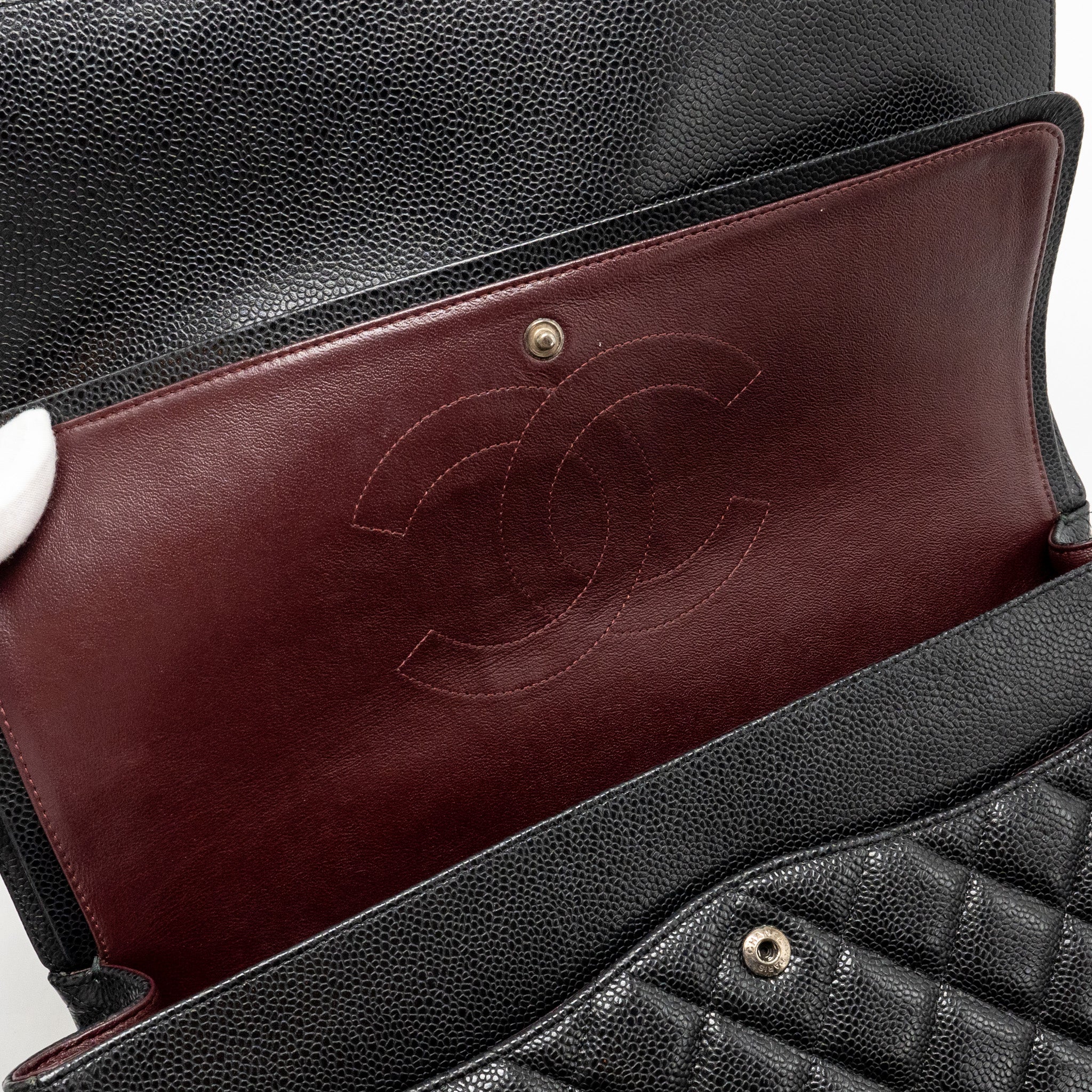 Chanel Maxi Classic Double Flap Bag Caviar Black SHW - Image 14