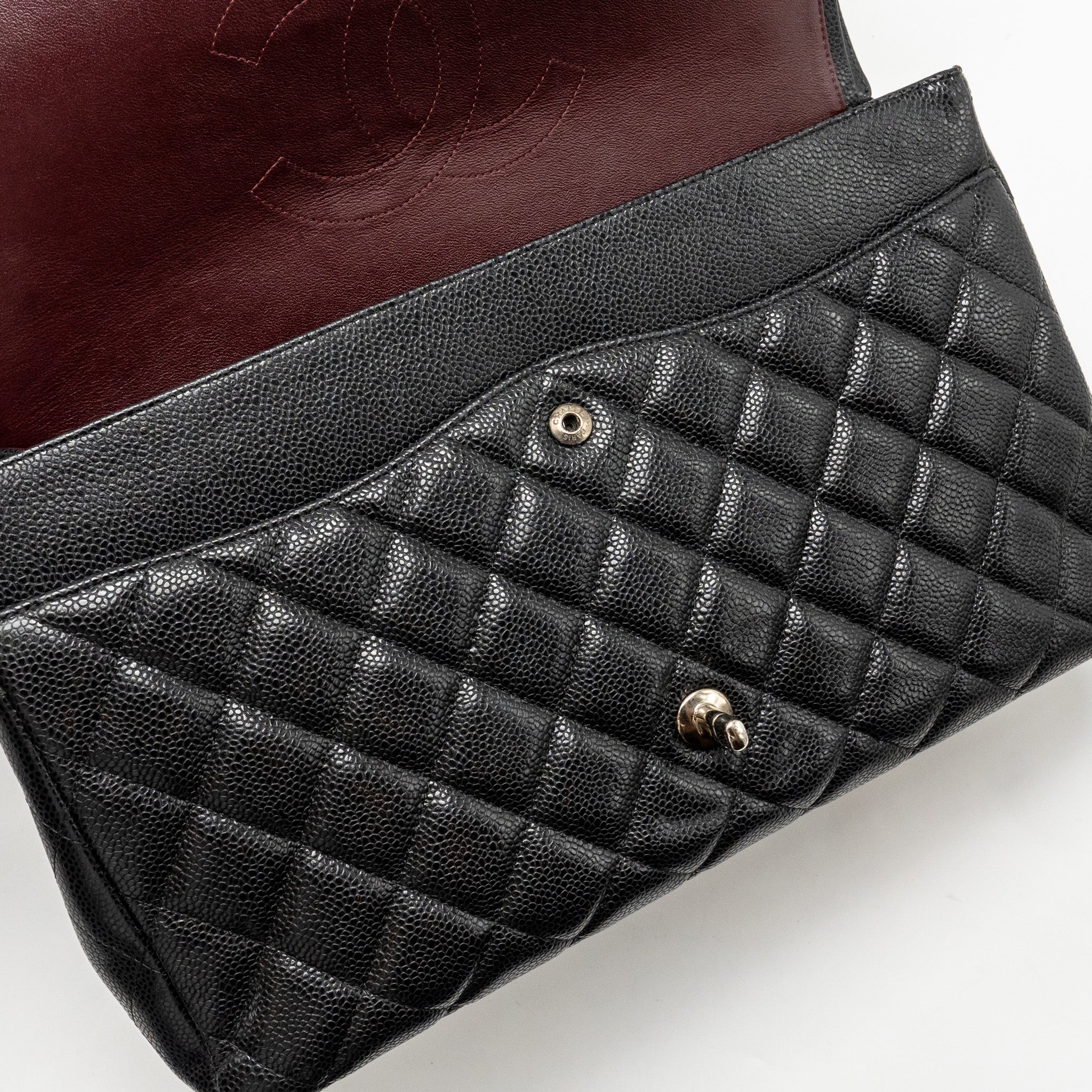 Chanel Maxi Classic Double Flap Bag Caviar Black SHW - Image 15