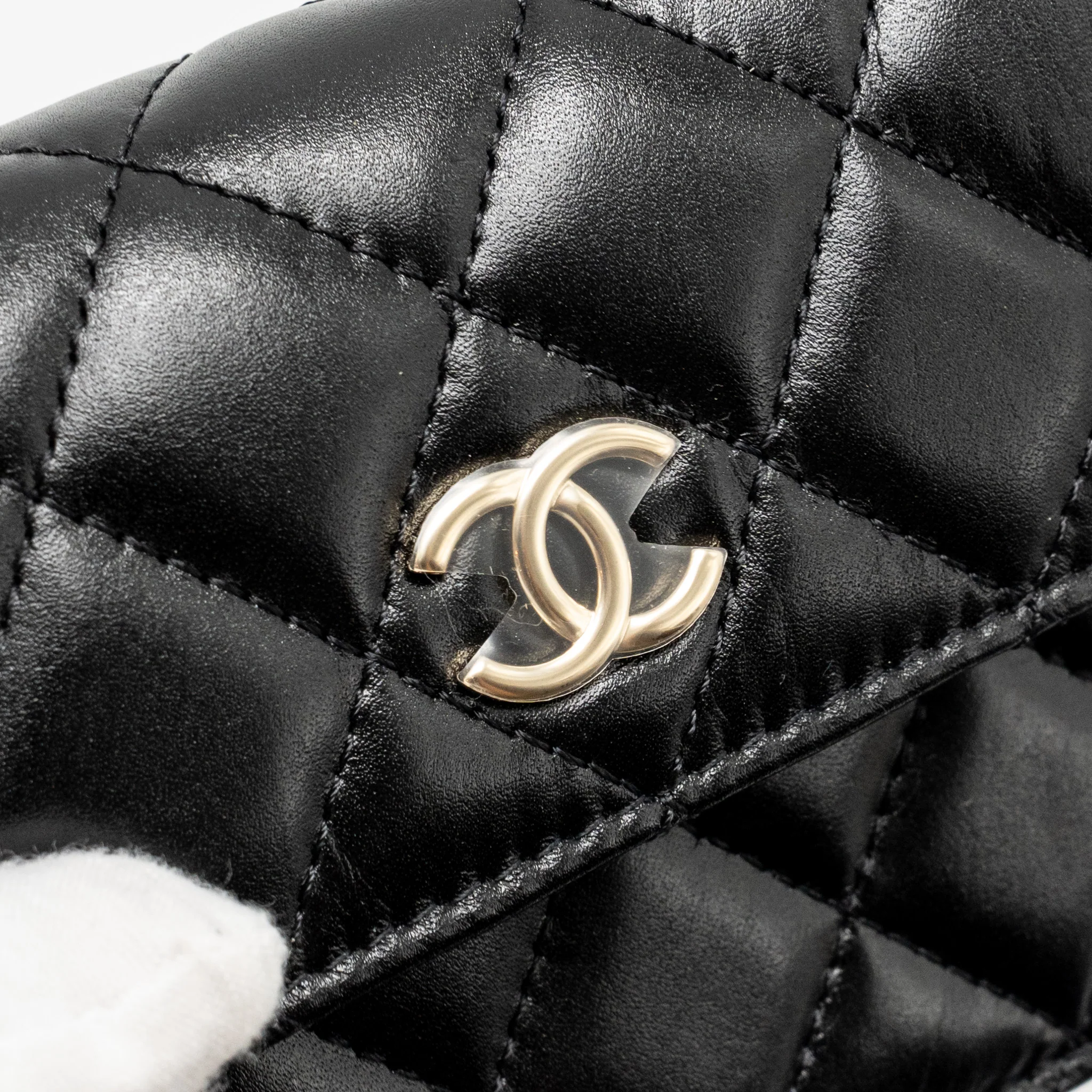 Chanel Maxi Pearl Clutch with Chain Lambskin Black LGHW - Image 13