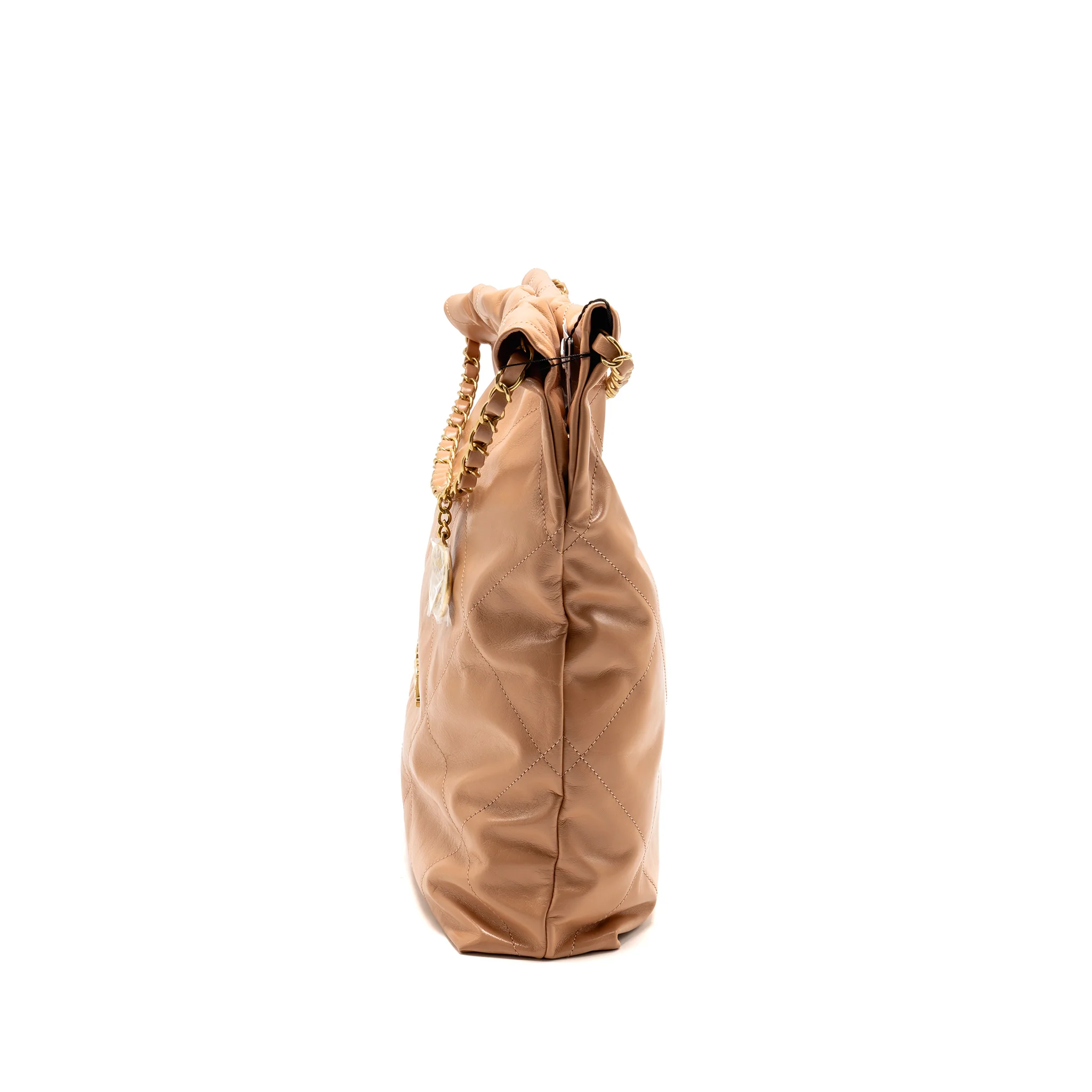 Chanel Medium 22 Bag Shiny Calfskin Light Beige GHW (Microchip) - Image 4