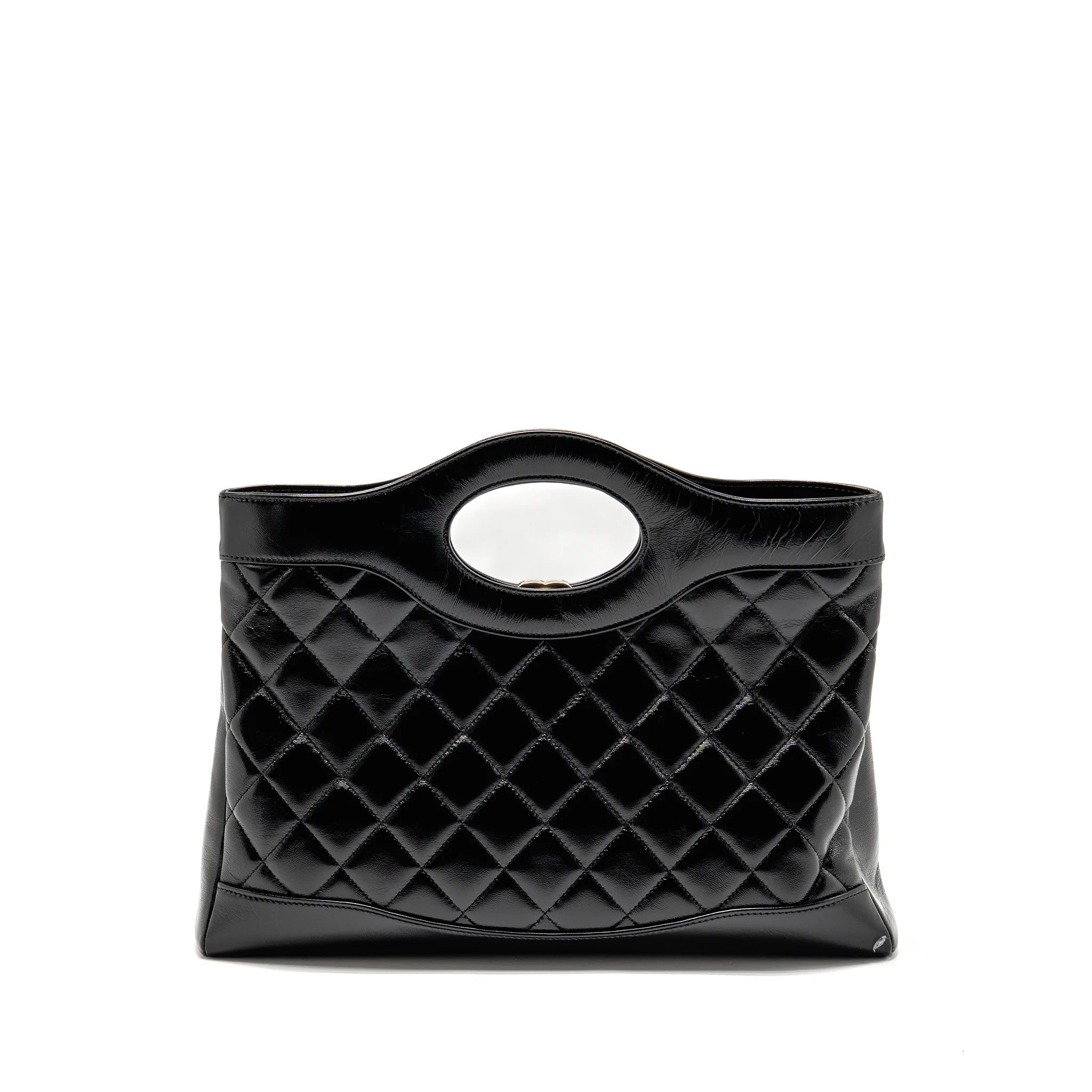 Chanel medium 31 bag shiny lambskin Black LGHW (microchip) - Image 2
