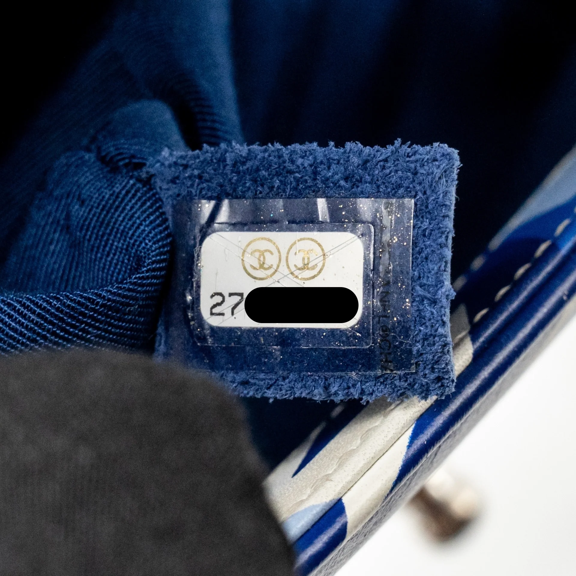 Chanel Medium Boy Bag 19C Limited Edition Printed Calfskin White/Blue SHW - Image 18