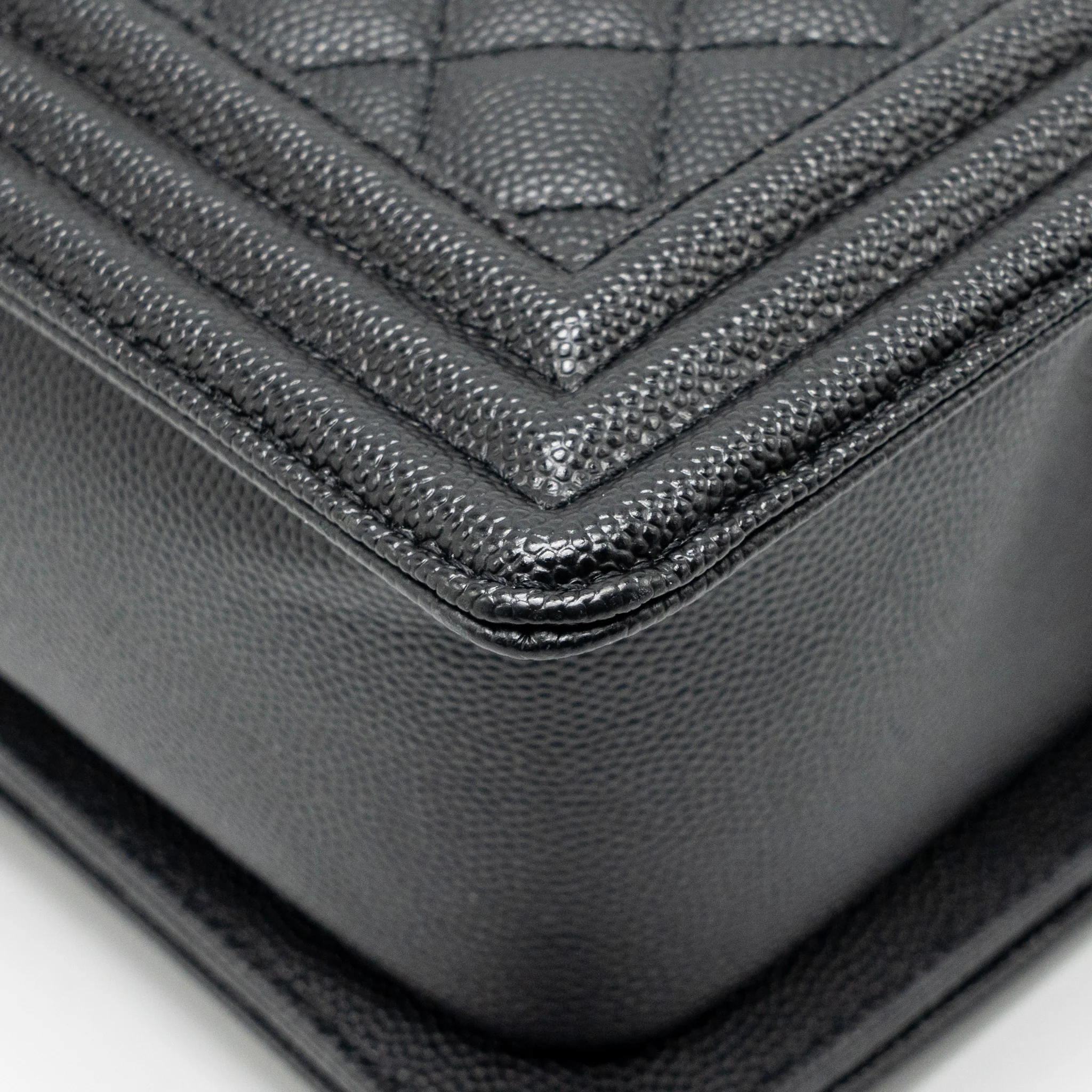 CHANEL Medium Boy Bag Caviar Black Ruthenium Hardware - Image 10