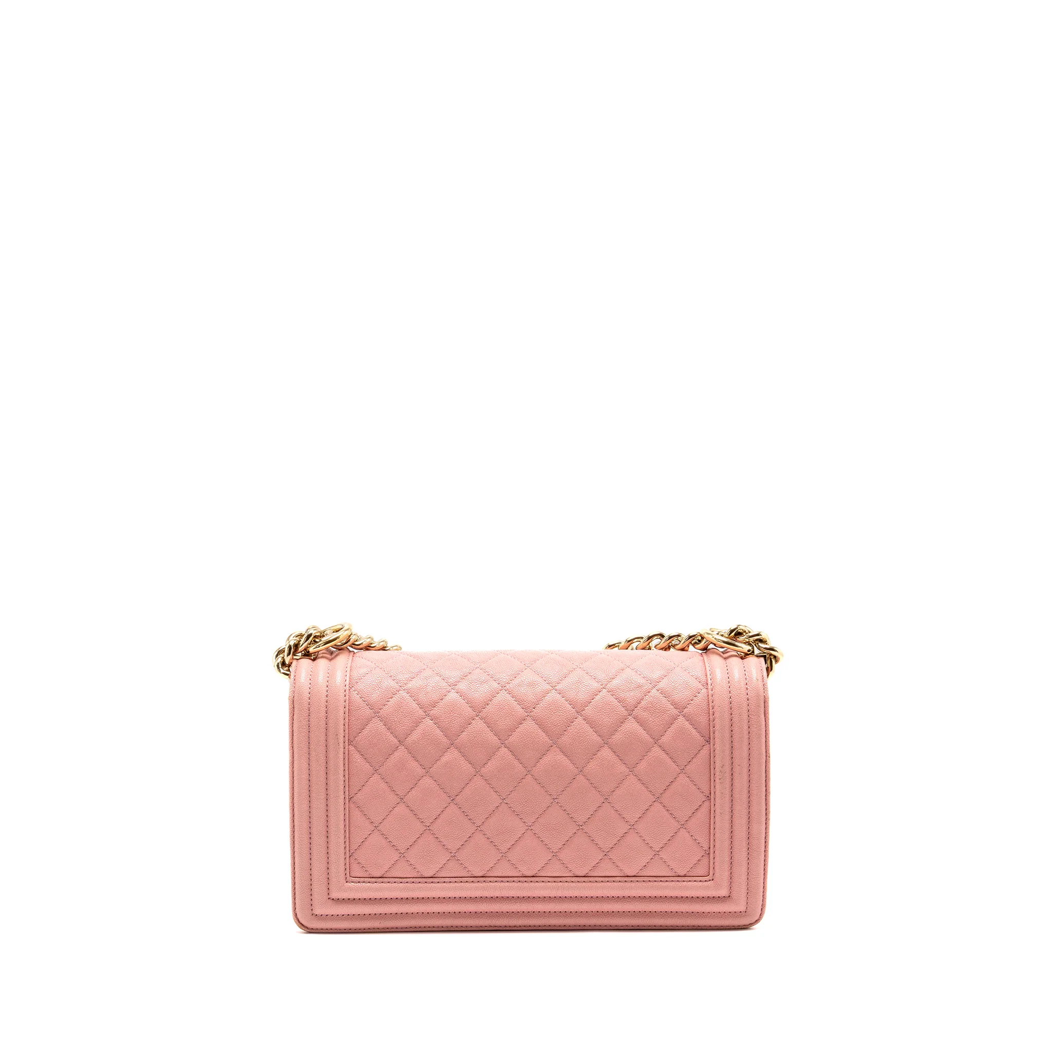 Chanel Medium Boy Bag Grained Calfskin Pink LGHW - Image 2