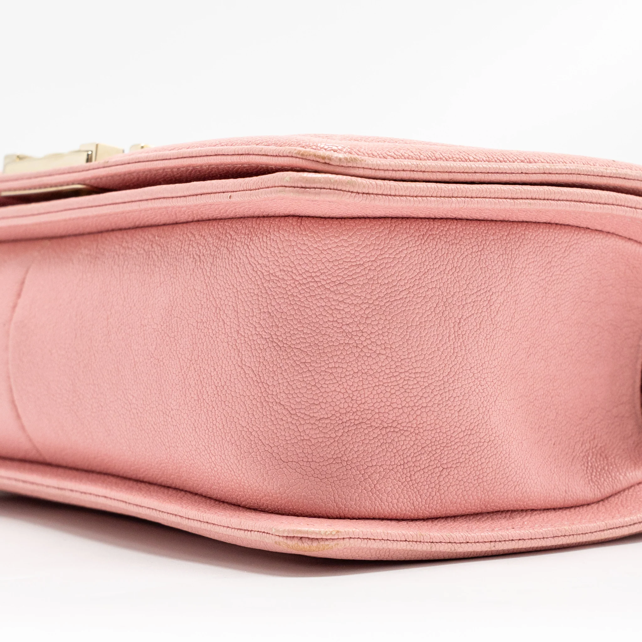 Chanel Medium Boy Bag Grained Calfskin Pink LGHW - Image 7