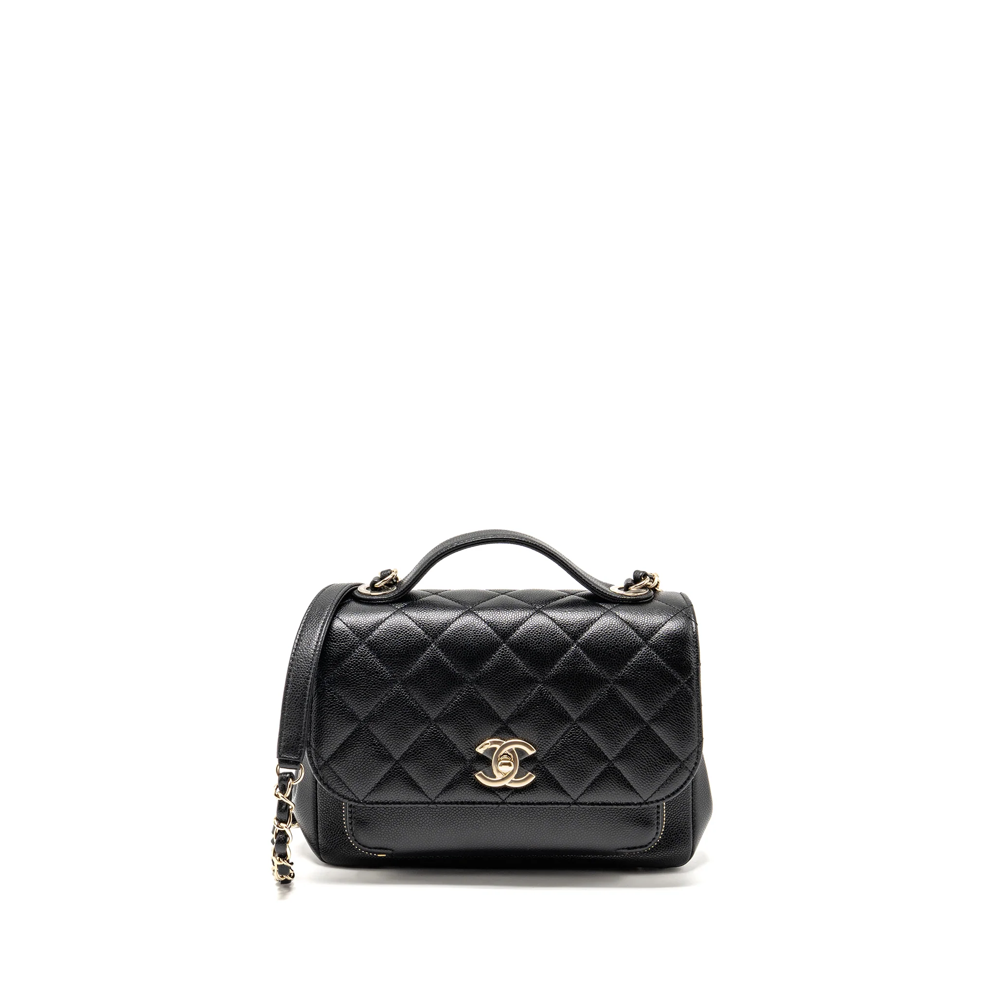 Chanel medium business affinity caviar black LGHW (microchip)