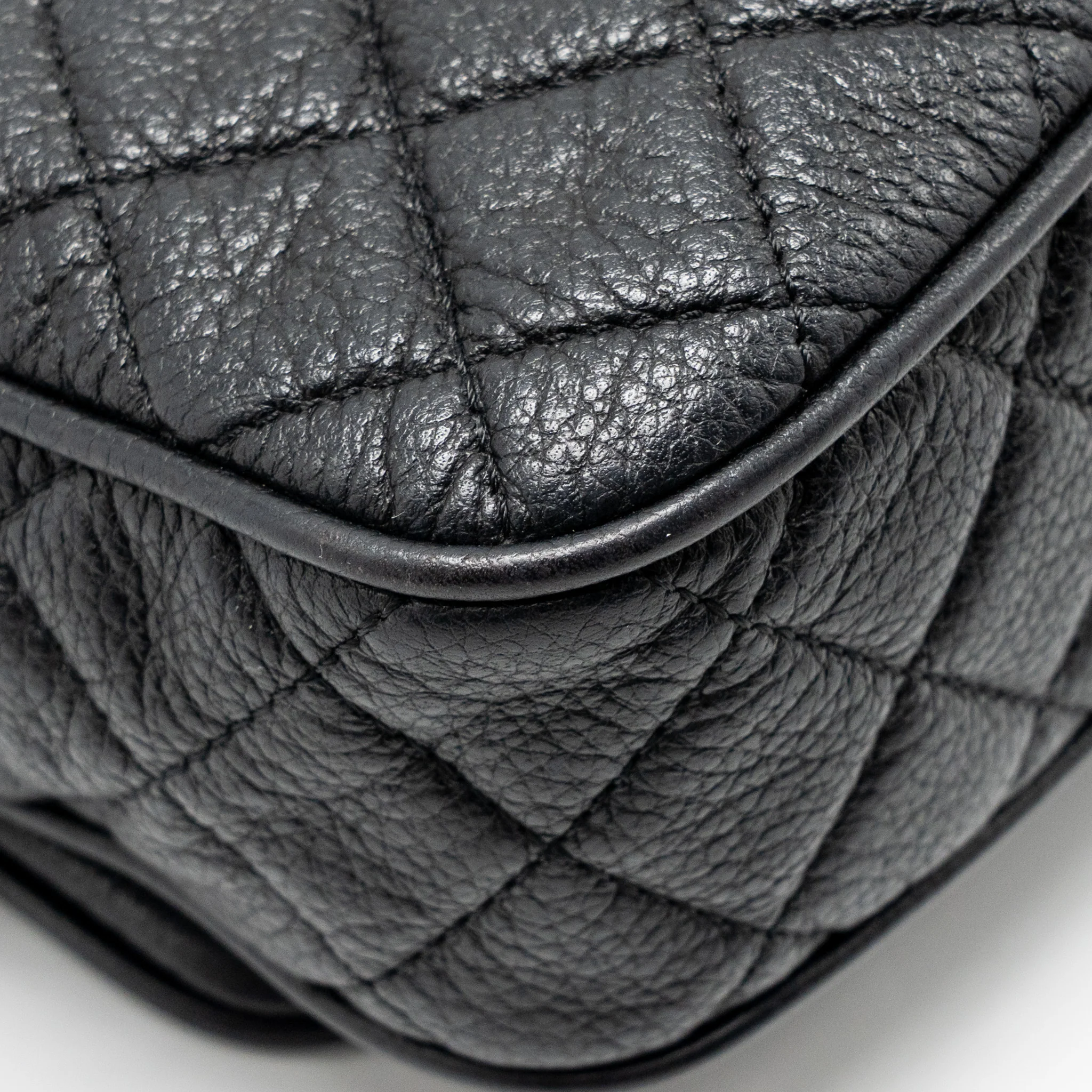 Chanel Medium Casual Rock Flap Bag Grained Calfskin Black Ruthenium Hardware - Image 11