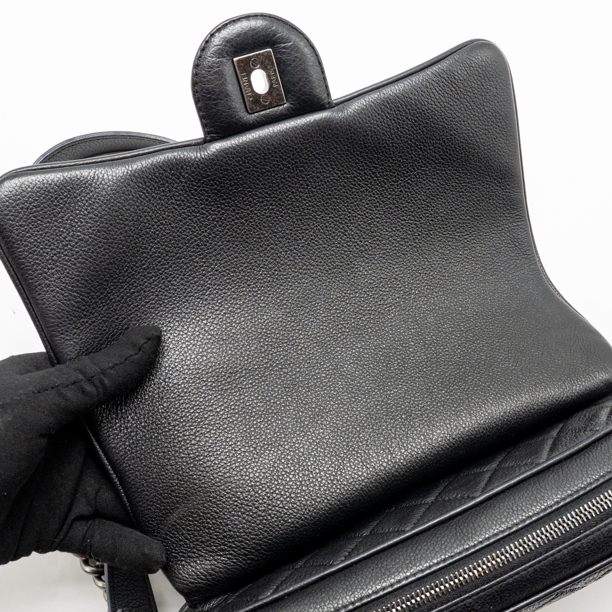 Chanel Medium Casual Rock Flap Bag Grained Calfskin Black Ruthenium Hardware - Image 14