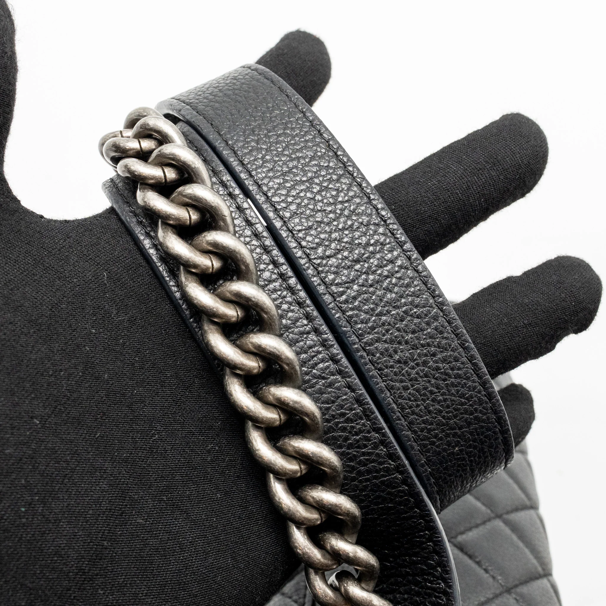 Chanel Medium Casual Rock Flap Bag Grained Calfskin Black Ruthenium Hardware - Image 18