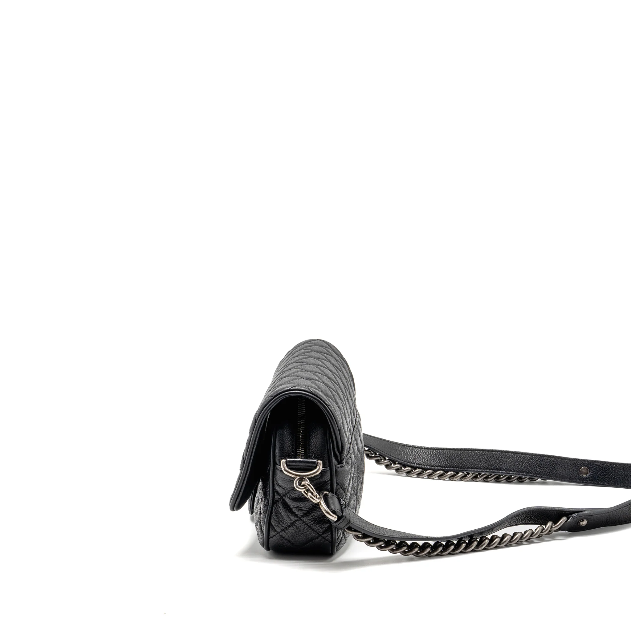 Chanel Medium Casual Rock Flap Bag Grained Calfskin Black Ruthenium Hardware - Image 4