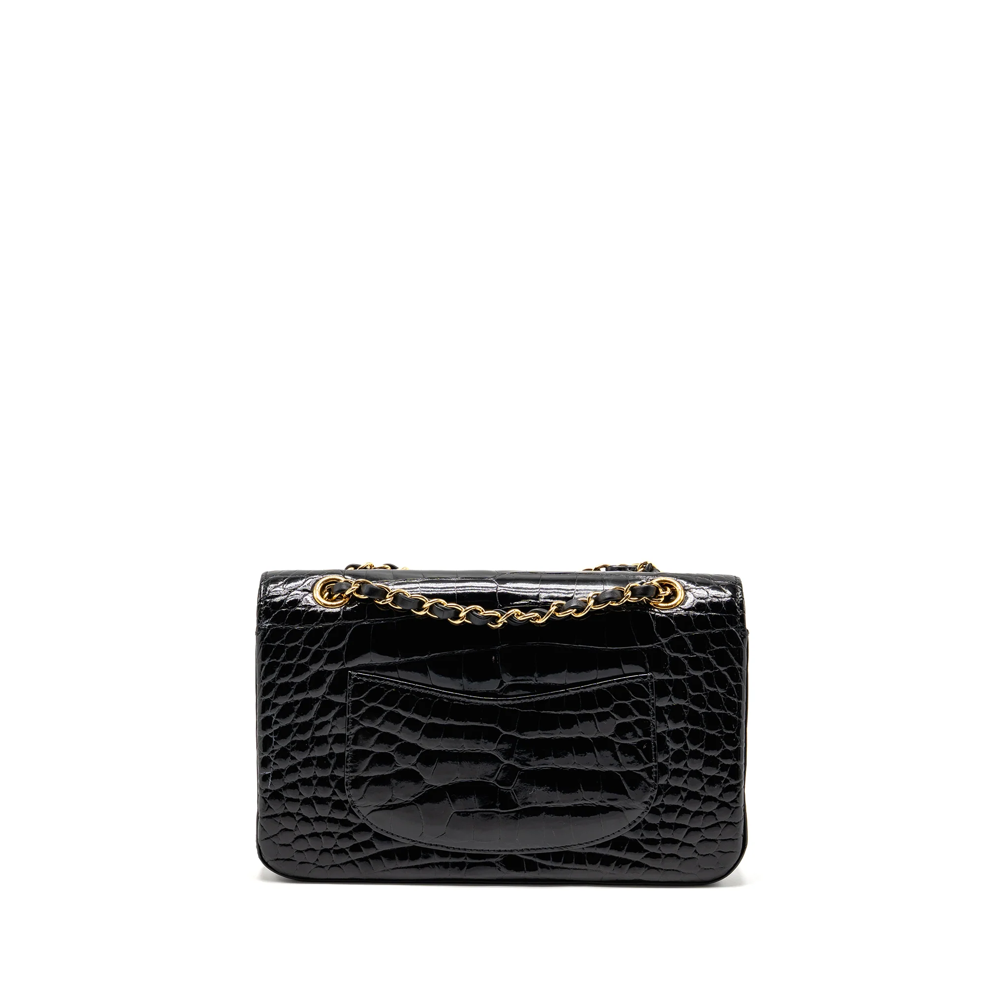 Chanel Medium Classic Double Flap Bag Alligator Mississippiensis Black GHW - Image 2