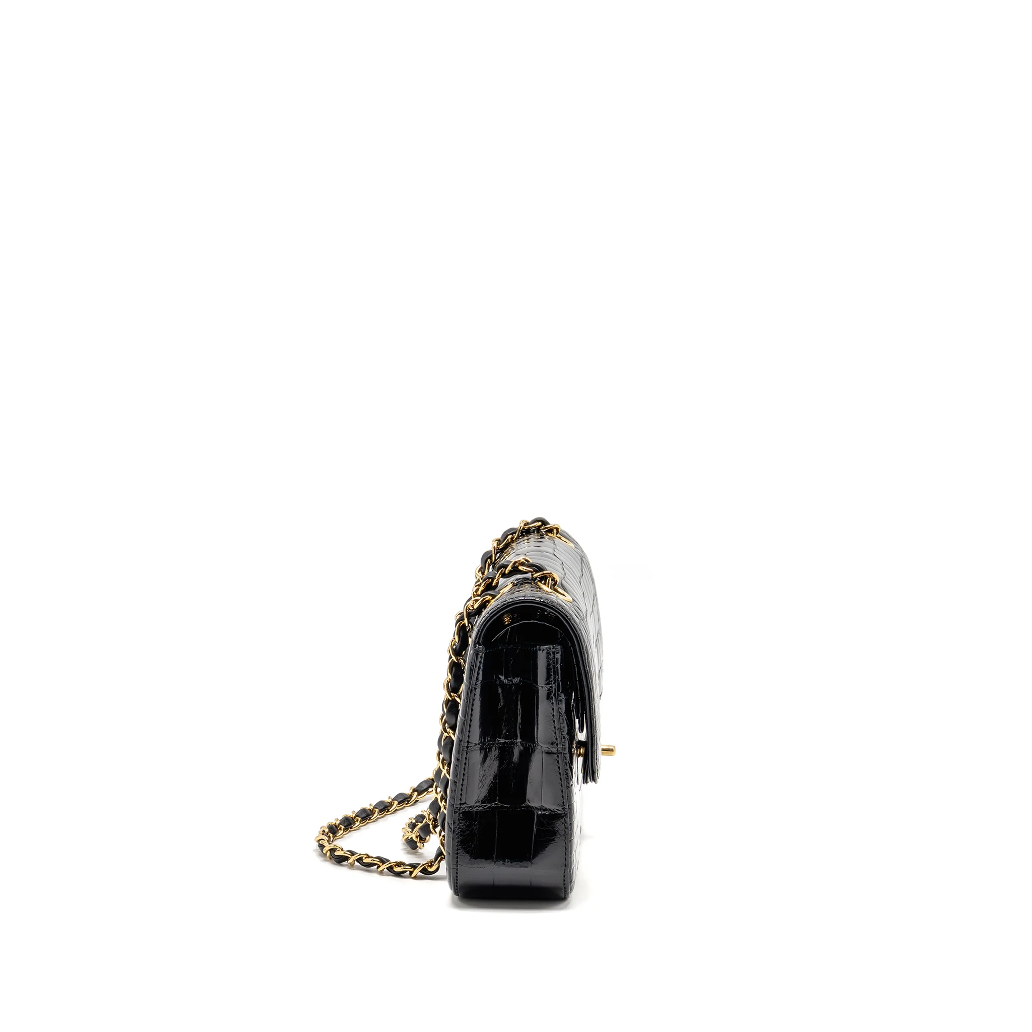 Chanel Medium Classic Double Flap Bag Alligator Mississippiensis Black GHW - Image 3