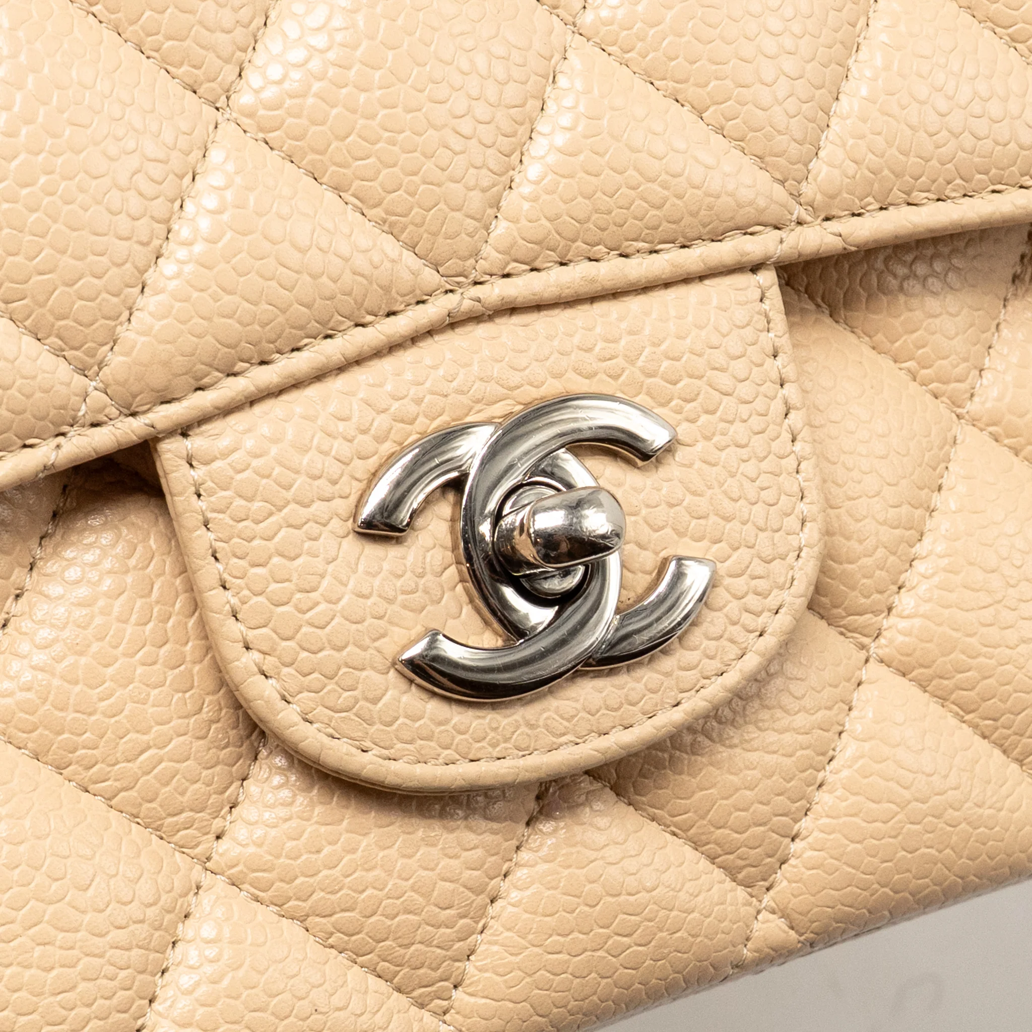 Chanel Medium Classic Double Flap Bag Caviar Beige SHW - Image 12