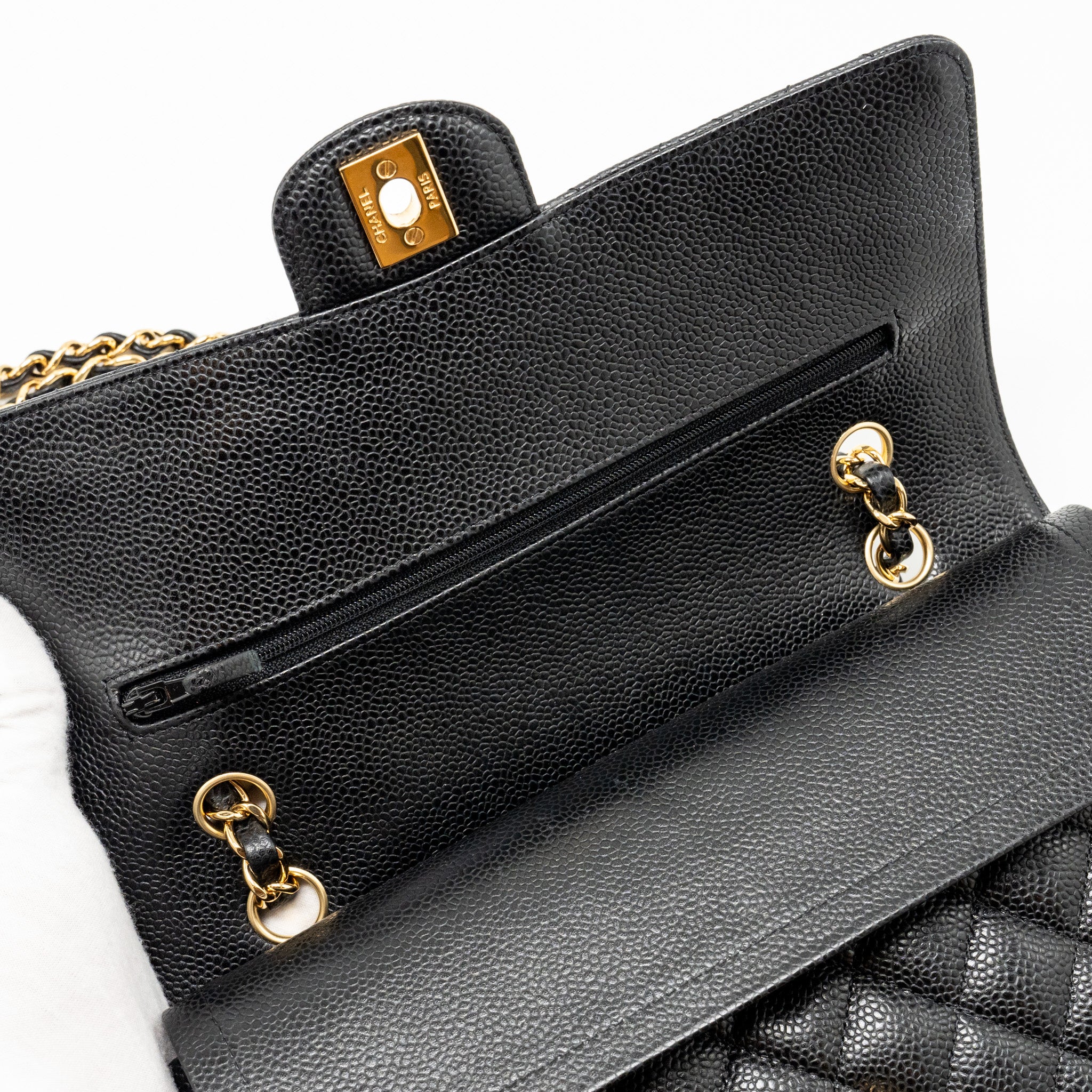 Chanel Medium Classic Double  Flap Bag Caviar  Black GHW - Image 13