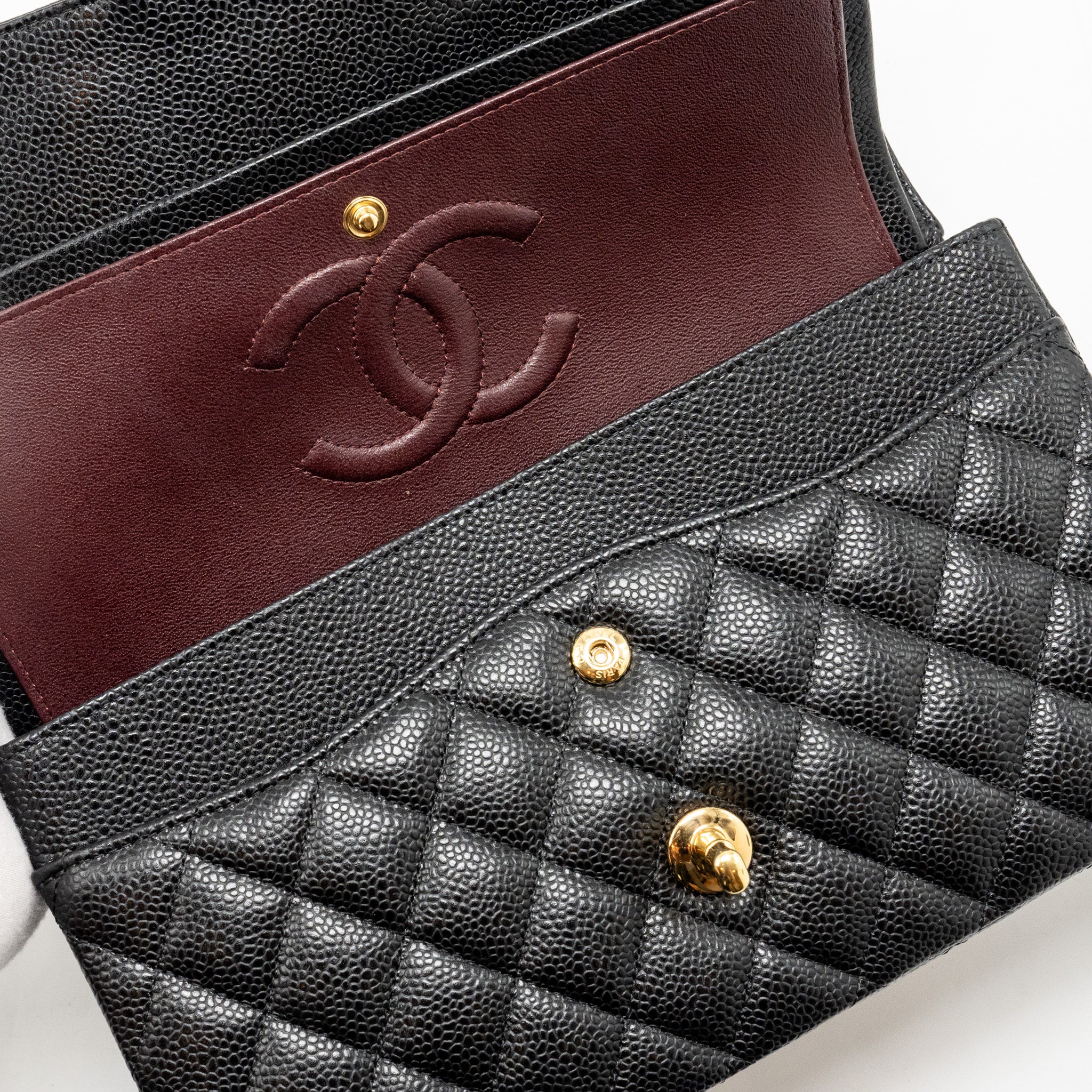 Chanel Medium Classic Double  Flap Bag Caviar  Black GHW - Image 14