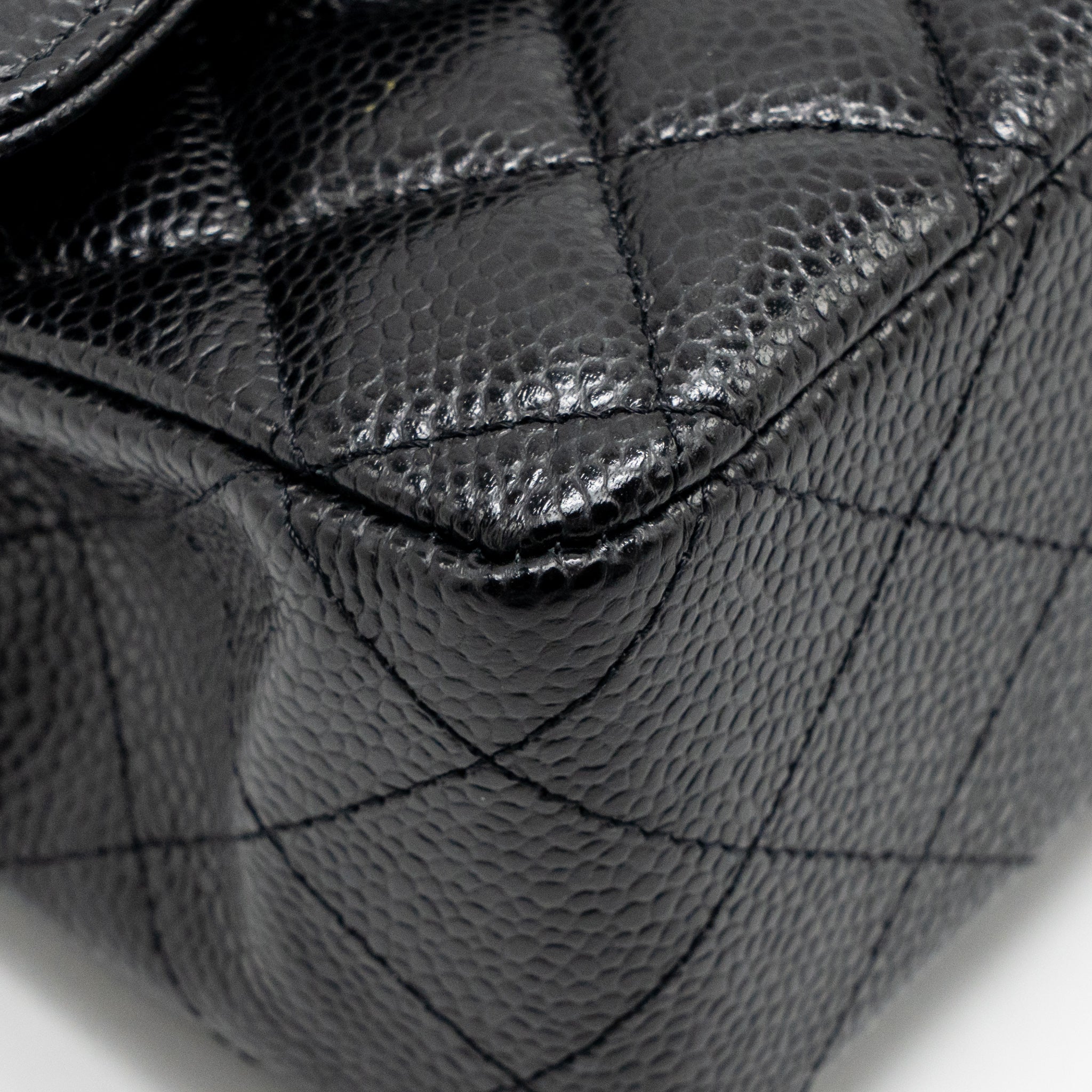 Chanel Medium Classic Double Flap BAG Caviar Black GHW - Image 9