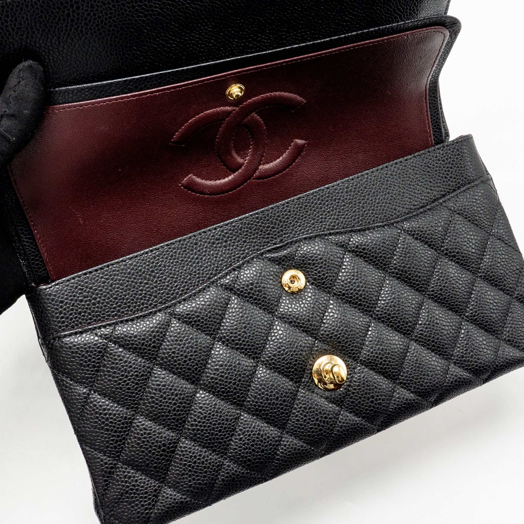 Chanel Medium classic Double Flap Bag Caviar Black GHW - Image 13