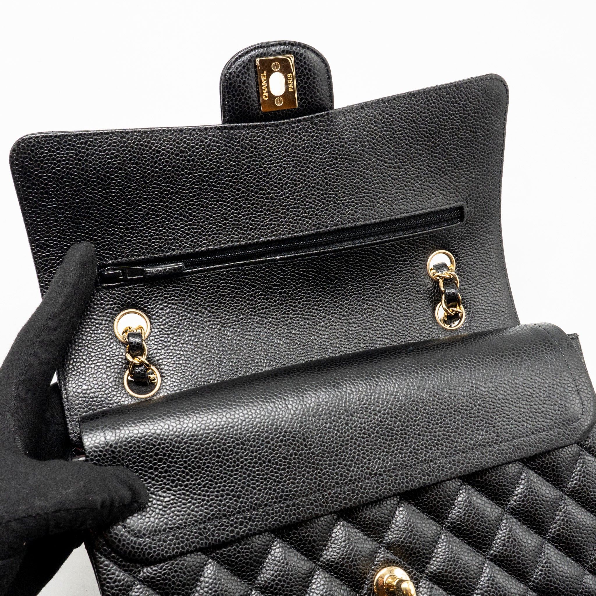 Chanel Medium Classic Double Flap Bag Caviar Black LGHW - Image 13