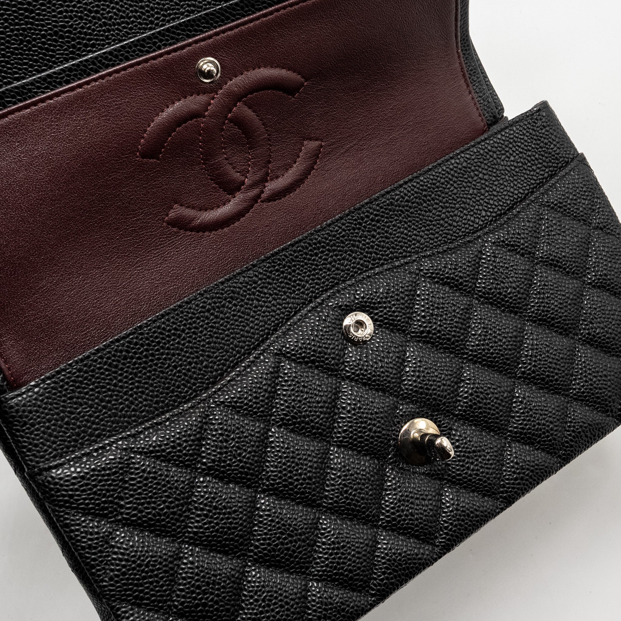 Chanel Medium Classic Double FLAP Bag Caviar Black SHW - Image 15
