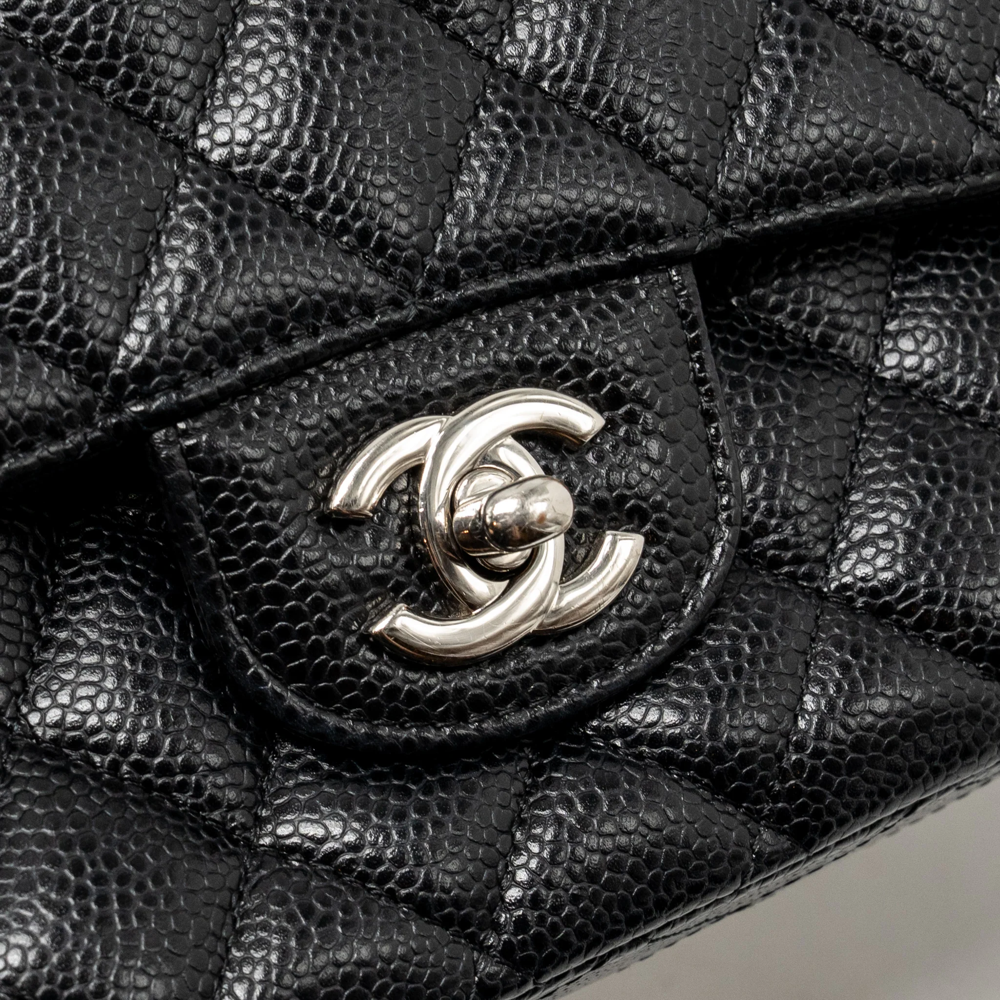 Chanel Medium Classic double flap bag caviar black SHW - Image 13