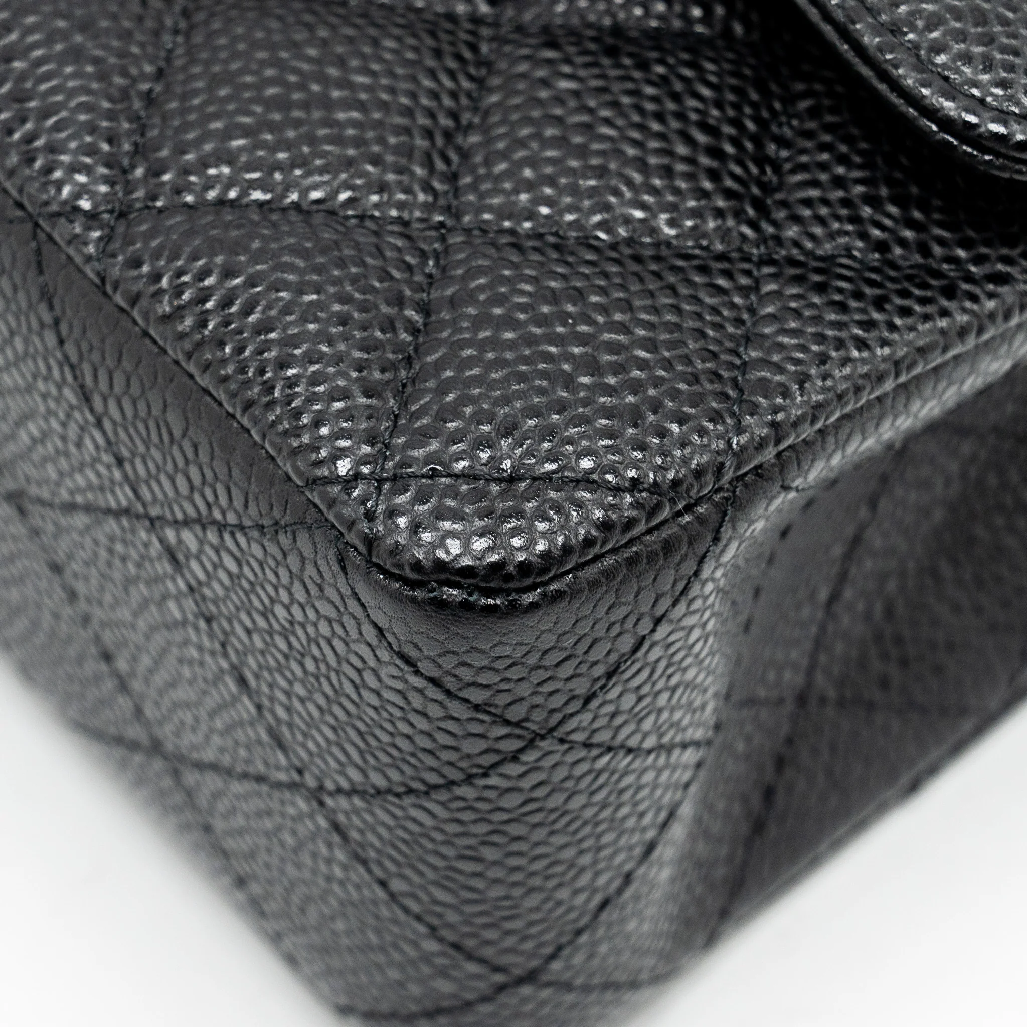 Chanel Medium Classic Double FLAP Bag Caviar Black SHW - Image 8