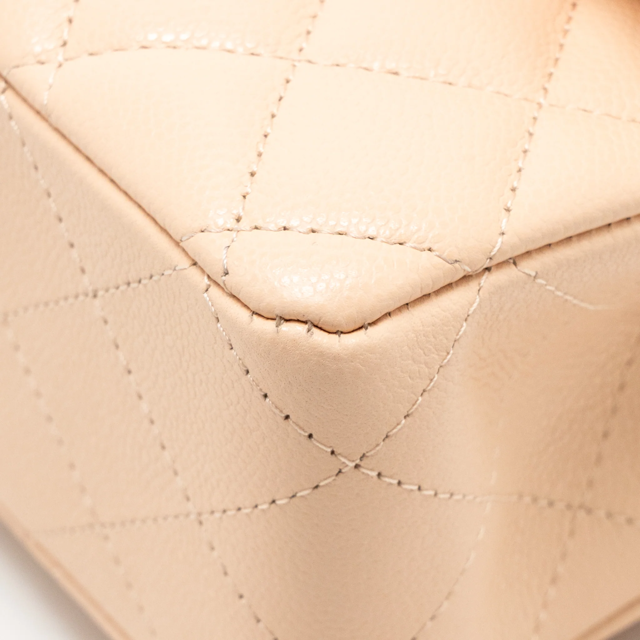 Chanel Medium Classic Double Flap Bag Caviar Light Beige LGHW (Microchip) - Image 10